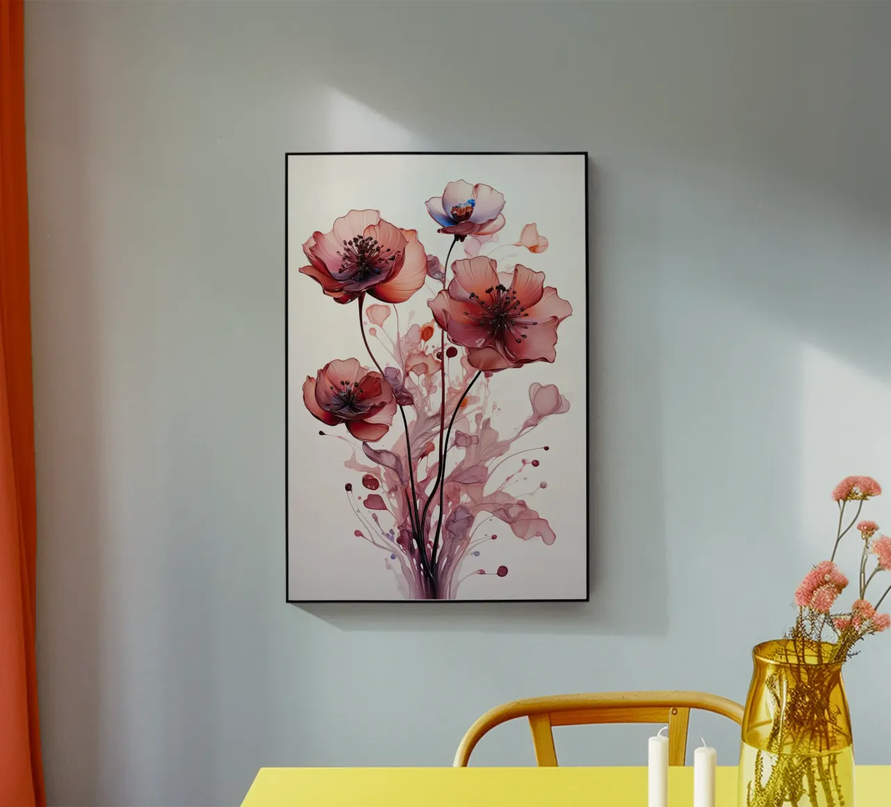 Fiori rossi plexiglass da Imagine