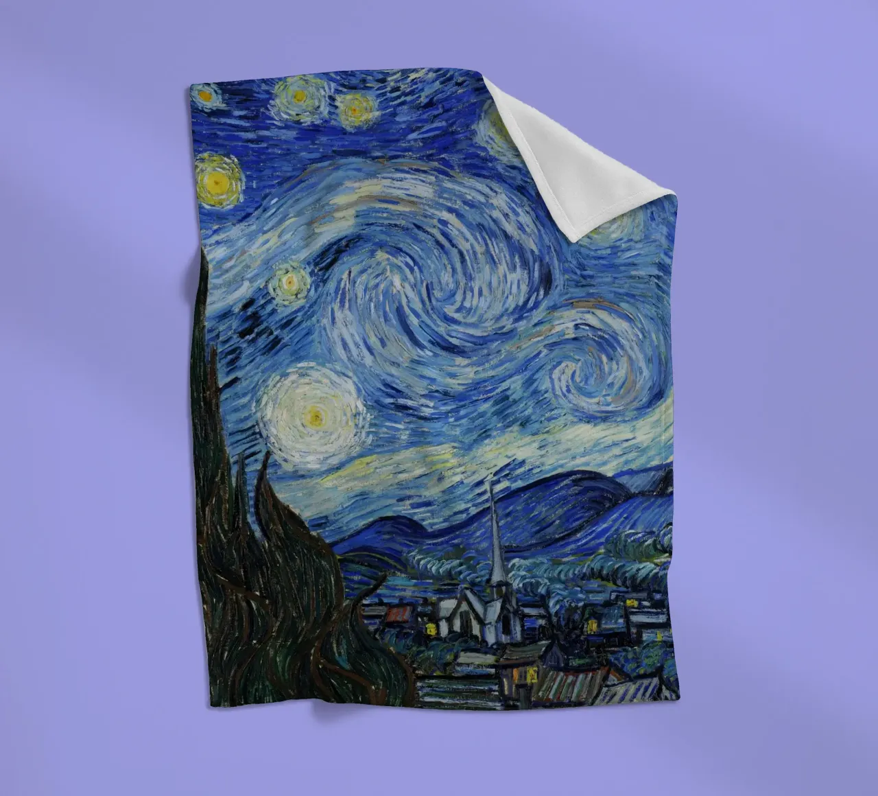 Vincent van Gogh The Starry Night fleece blanket by 50 masterpieces