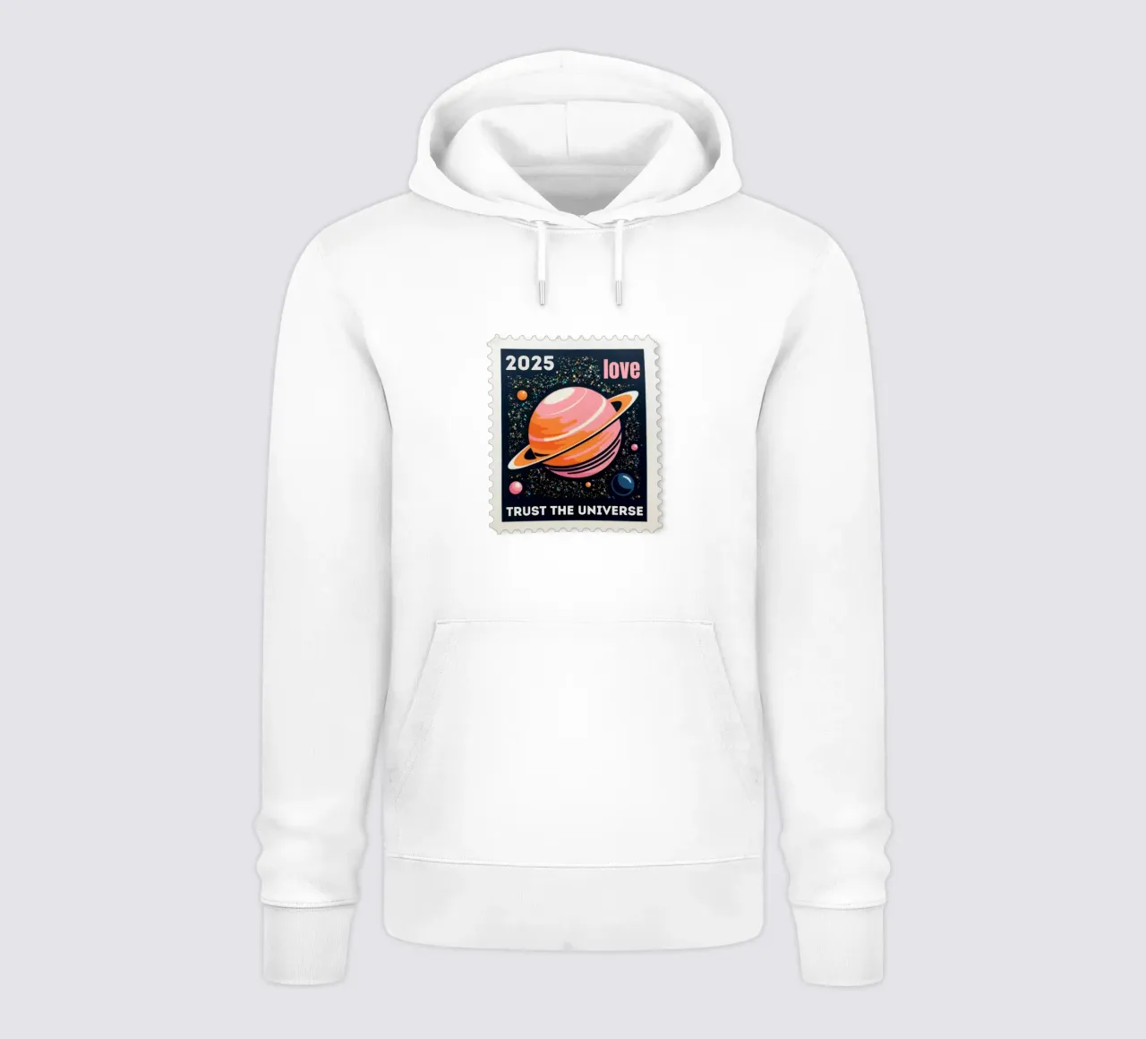trust the universe briefmarke felpa con cappuccio da fummelhummel