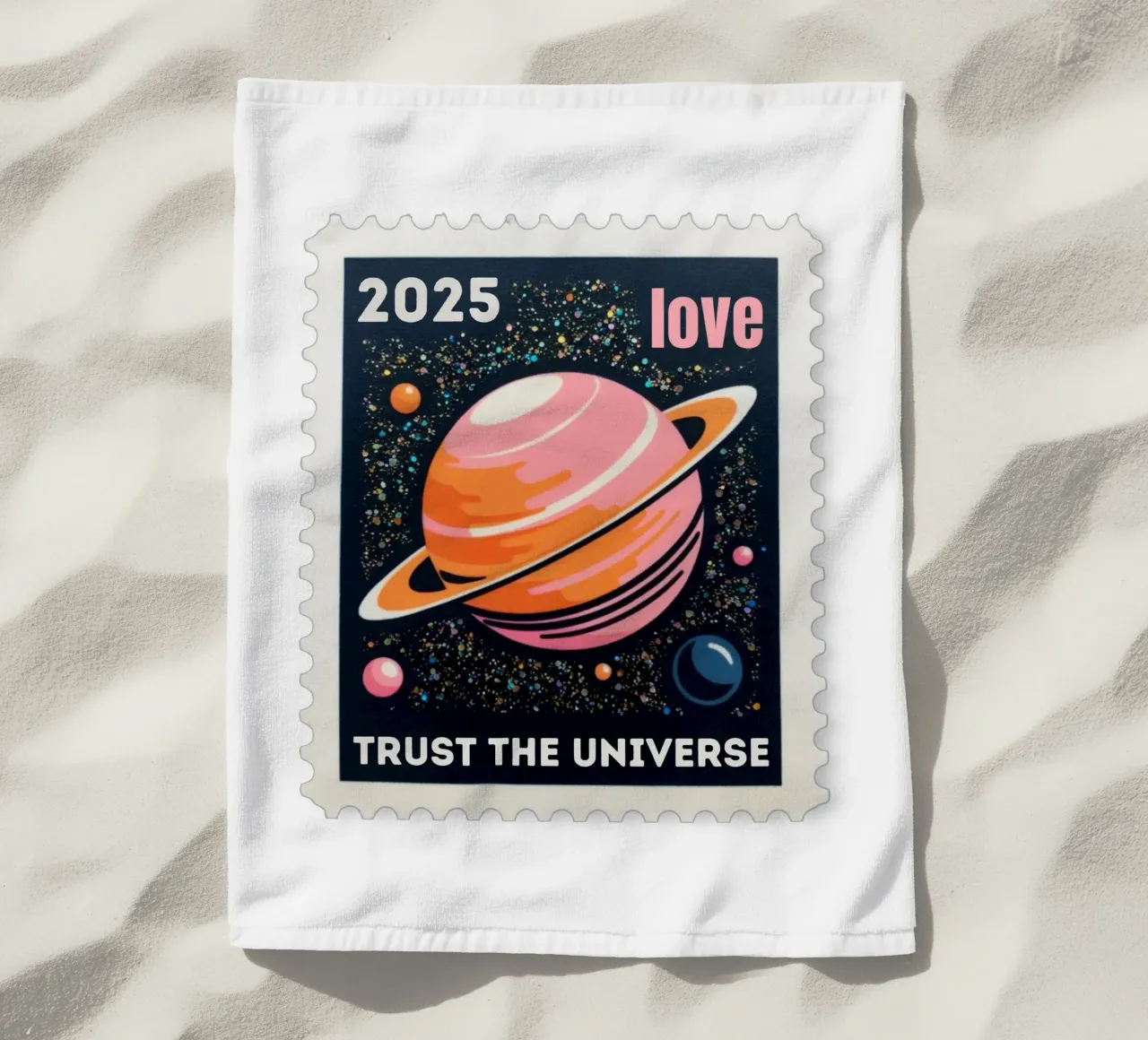 trust the universe briefmarke telo mare da fummelhummel