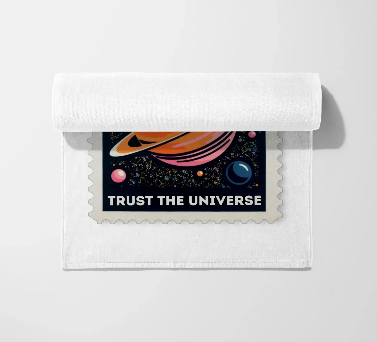 trust the universe briefmarke telo mare da fummelhummel