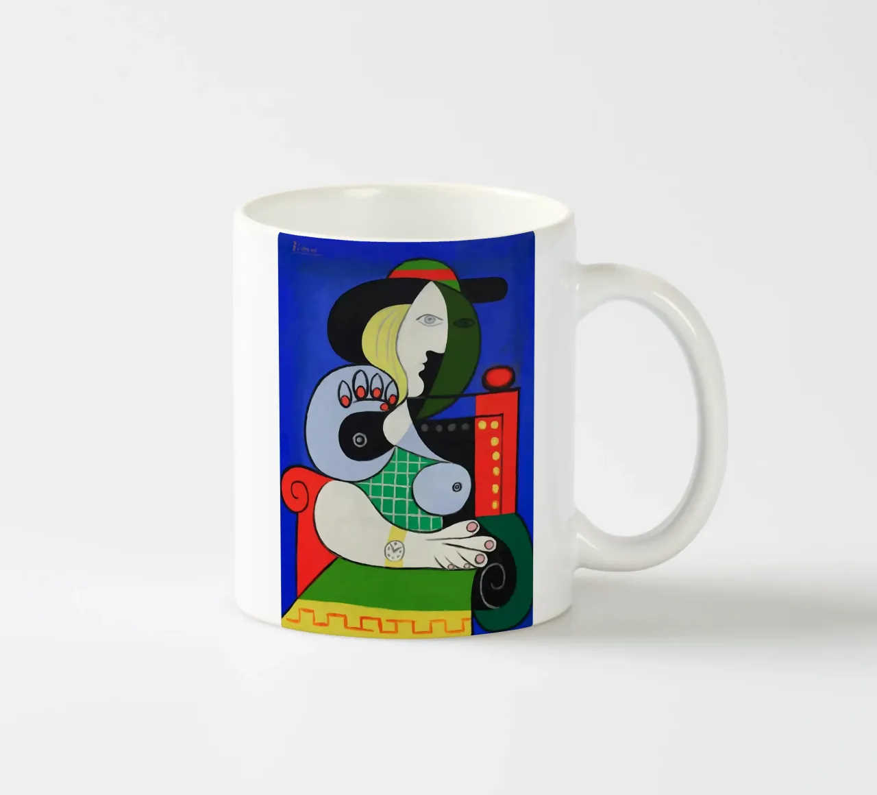 Pablo Picasso - Donna con orologio tazza in ceramica da careytowne1