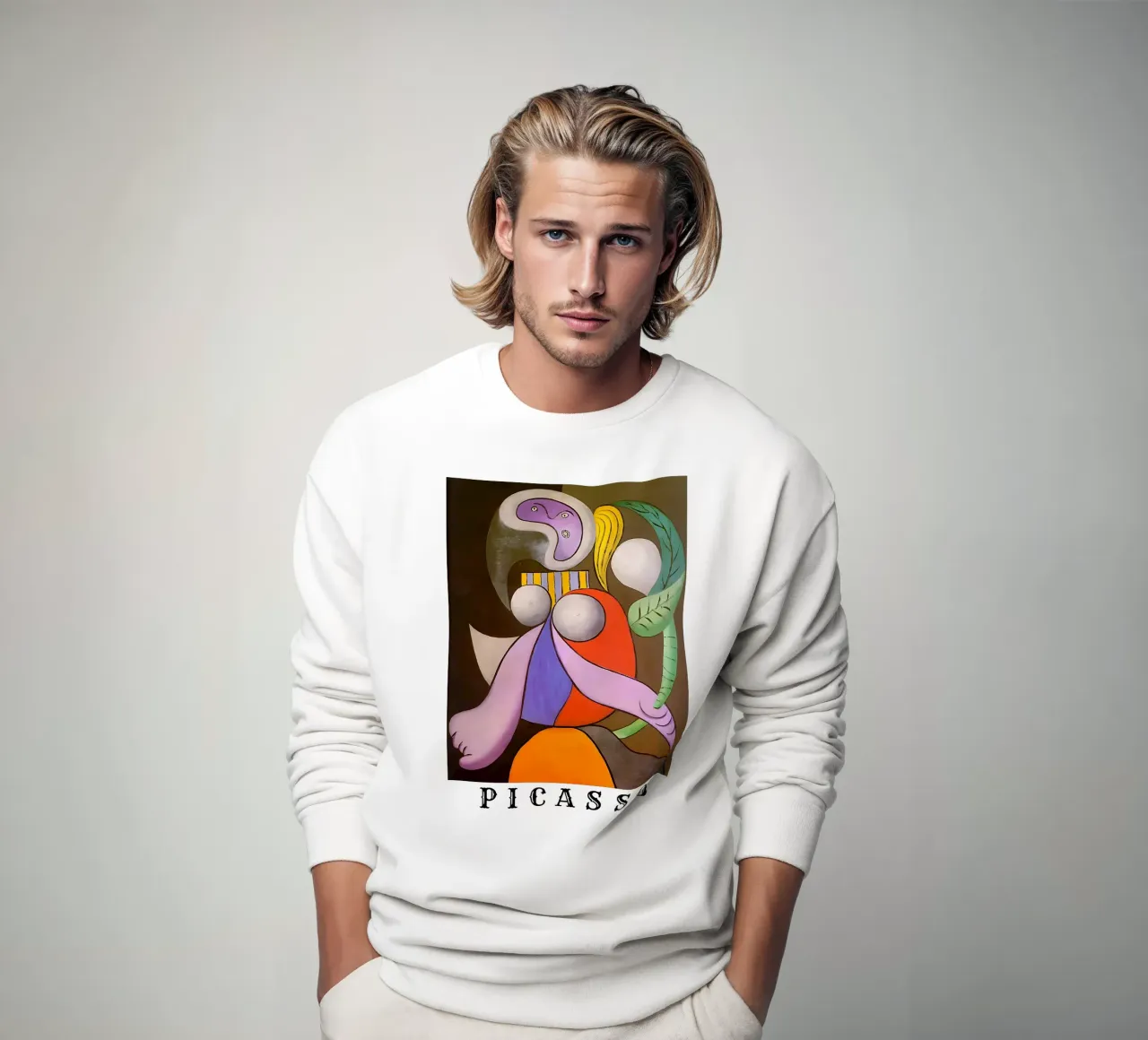 Pablo Picasso - Woman with a Flower sweatshirt by careytowne1