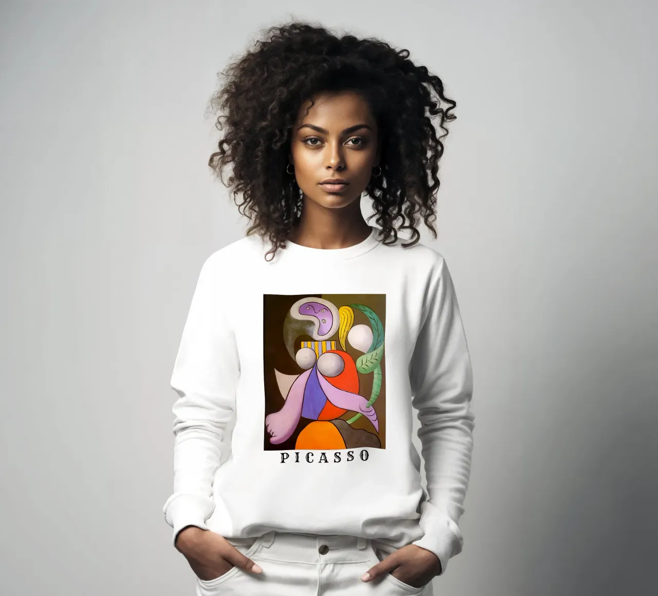 Pablo Picasso - Woman with a Flower sweatshirt by careytowne1
