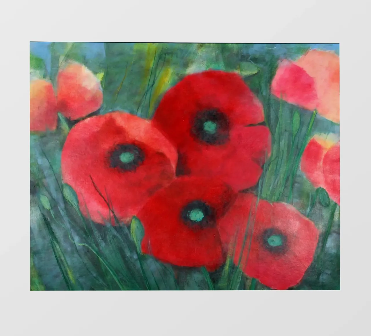Mohnblumen auf Wiese telo in pvc da Anita Gewald
