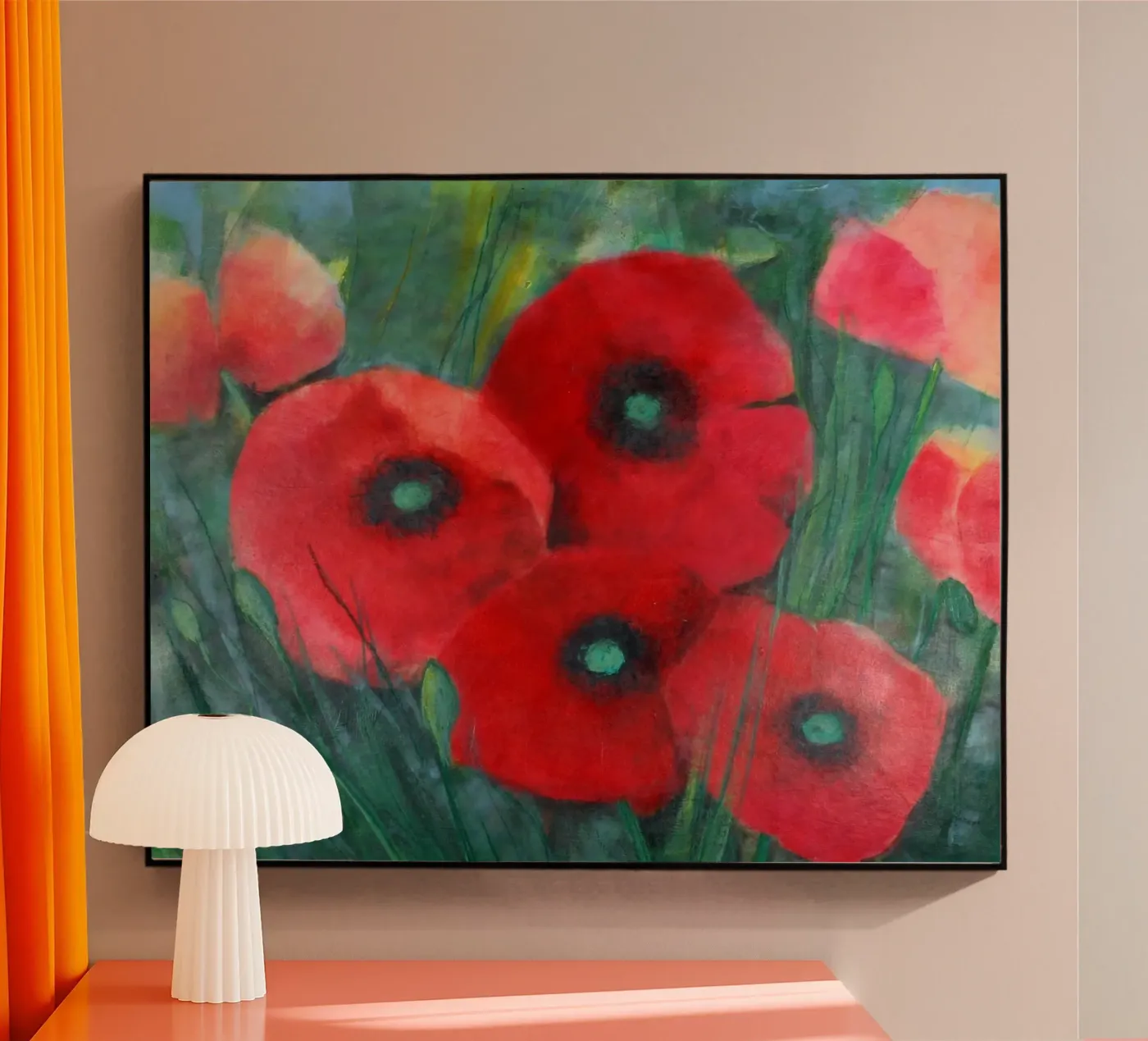 Mohnblumen auf Wiese plexiglass da Anita Gewald