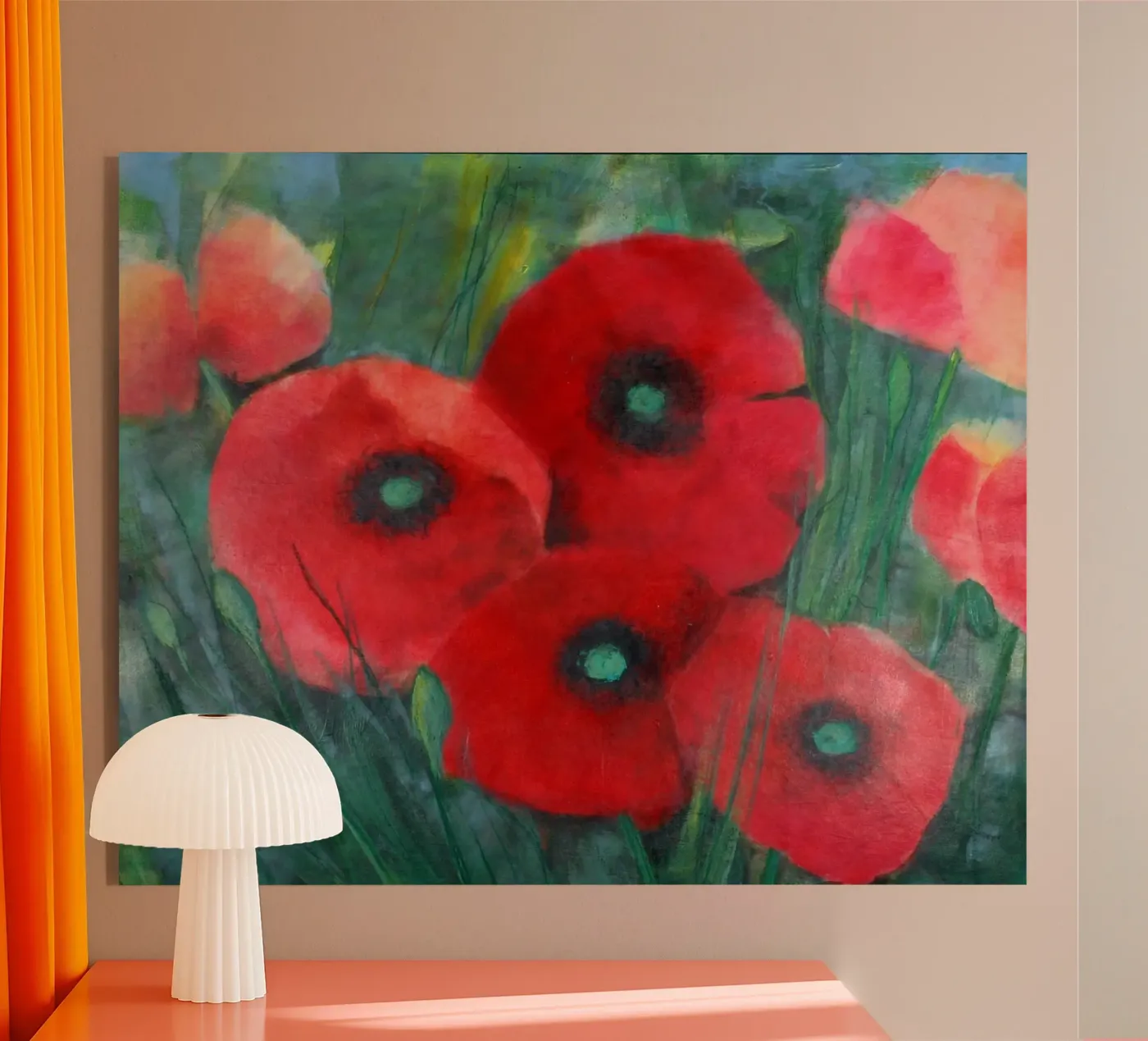 Mohnblumen auf Wiese plexiglass da Anita Gewald