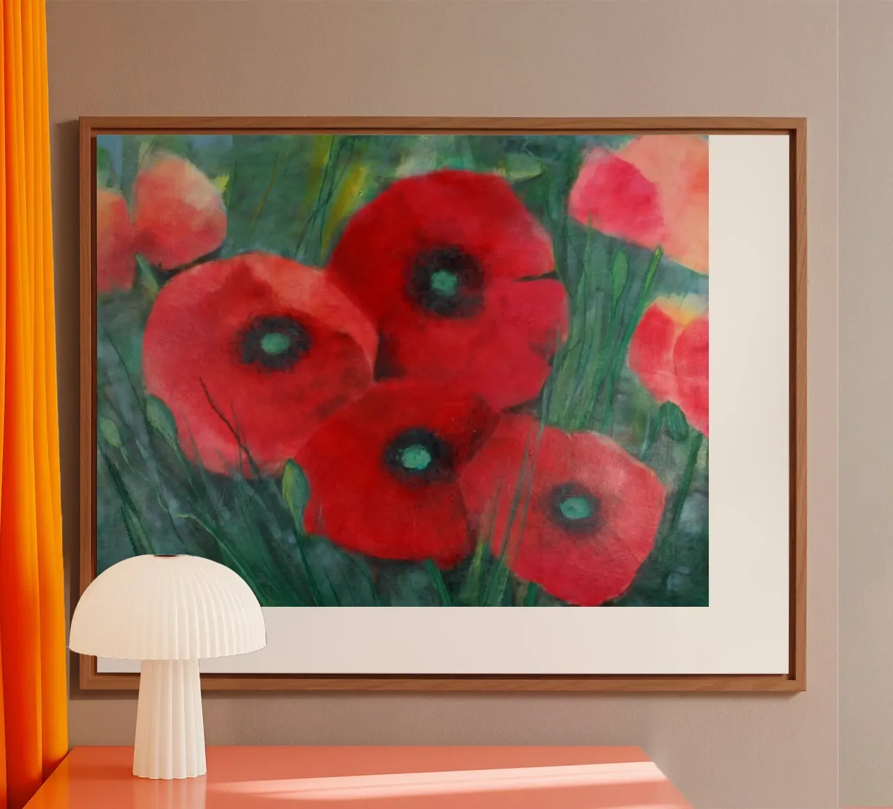 Mohnblumen auf Wiese alluminio dibond da Anita Gewald