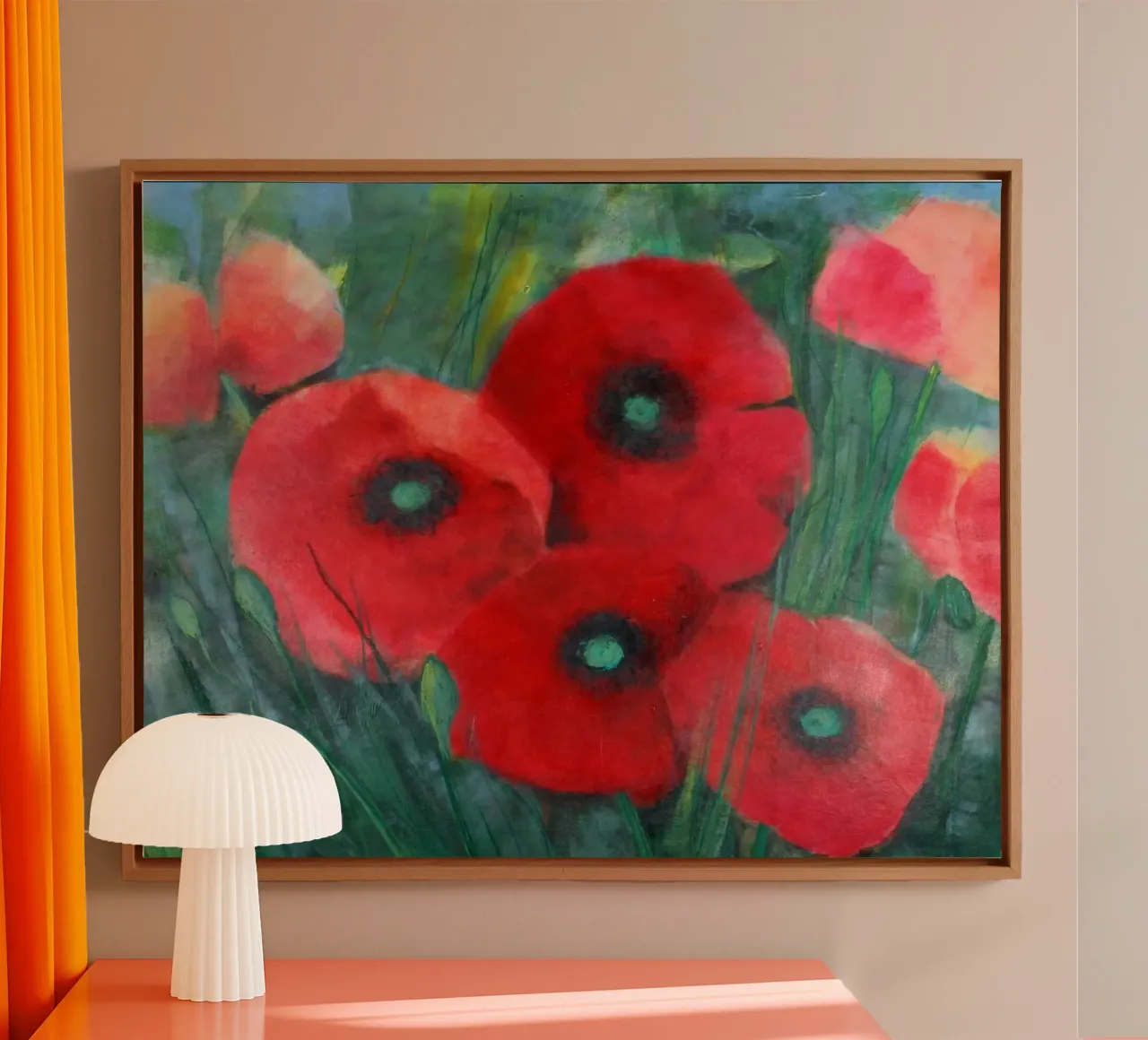 Mohnblumen auf Wiese tela da Anita Gewald