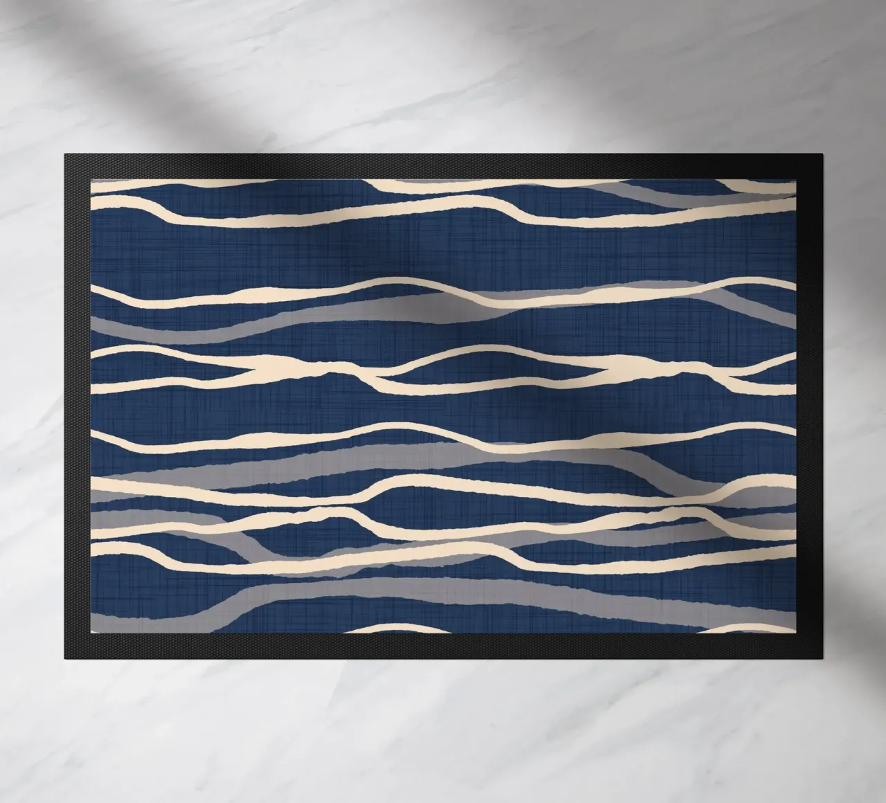 Onde oceaniche retrò - Striscia a flusso nautico zerbino da susanacosta