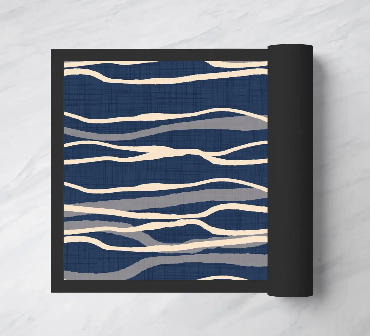 Onde oceaniche retrò - Striscia a flusso nautico zerbino da susanacosta