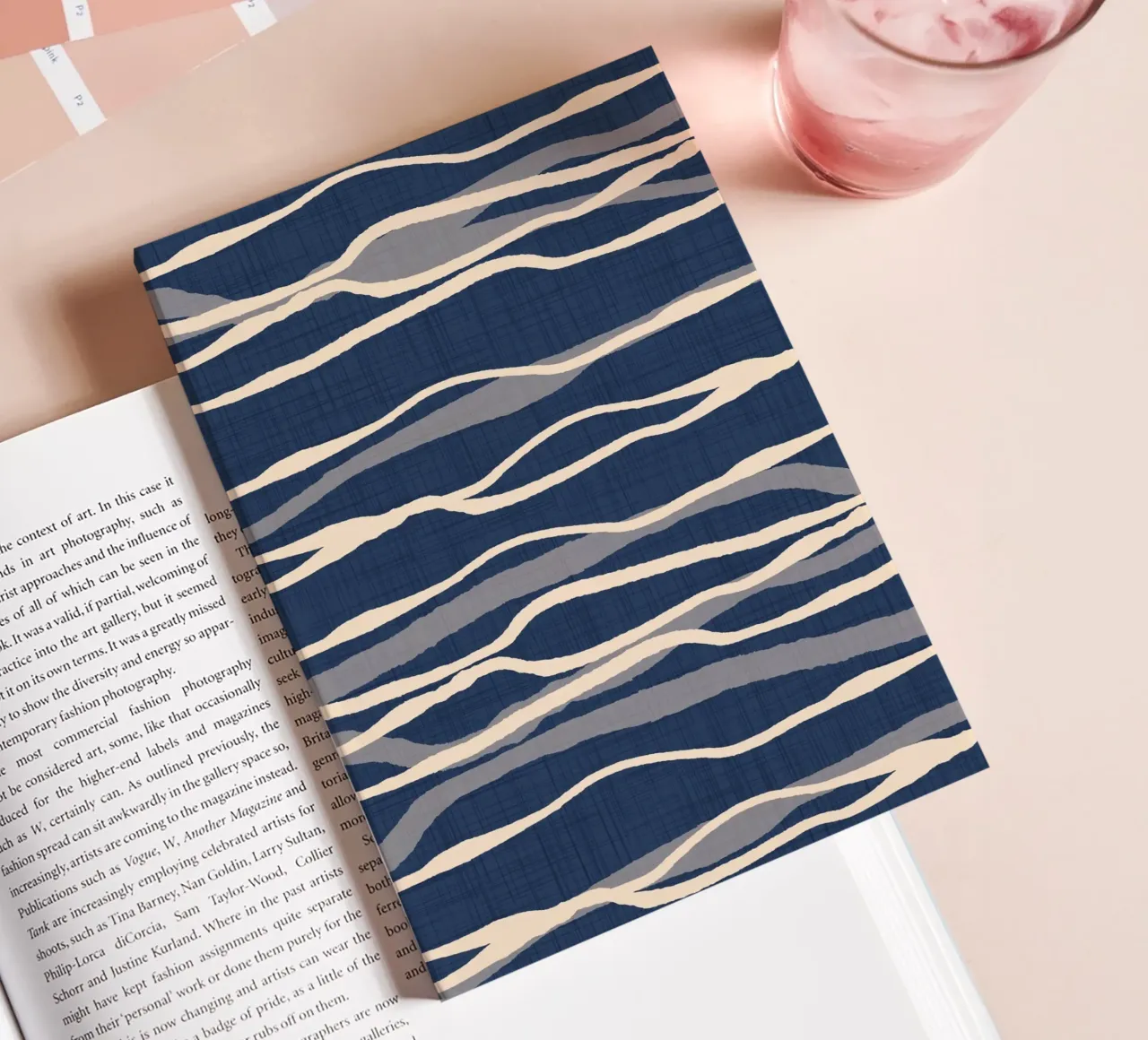 Retro Ocean Waves - Nautical Flow Stripe notebook by susanacosta