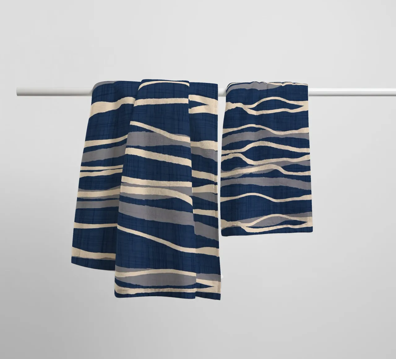 Retro Ocean Waves - Nautical Flow Stripe towel by susanacosta