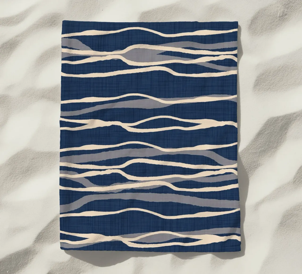 Onde oceaniche retrò - Striscia a flusso nautico telo mare da susanacosta