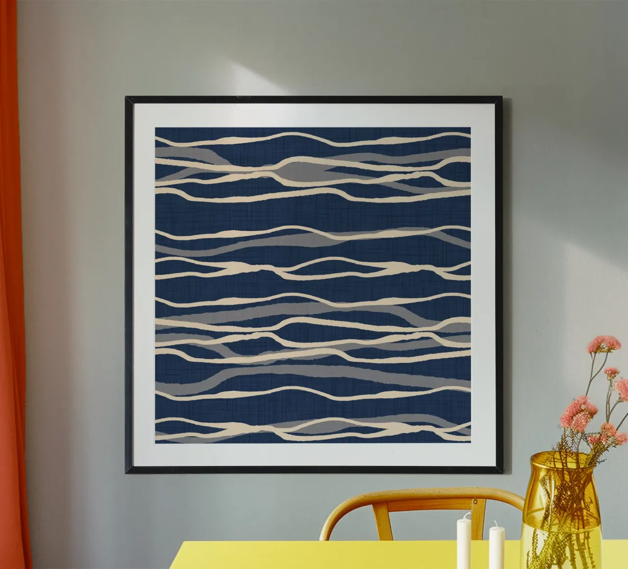 Vagues rétro de l'océan - Rayures nautiques poster de susanacosta