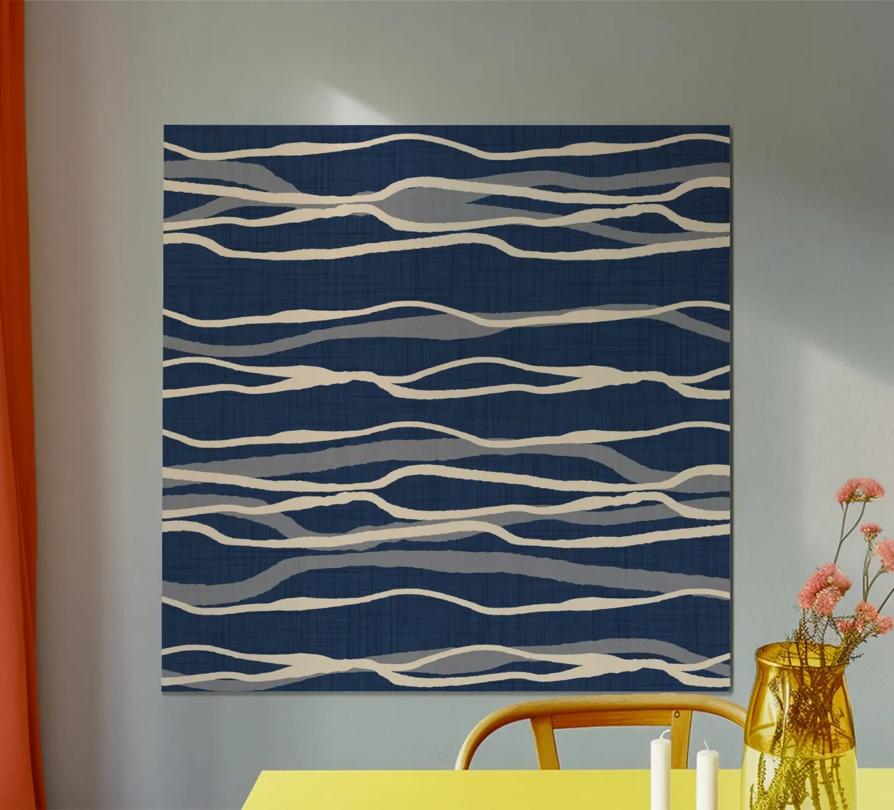 Vagues rétro de l'océan - Rayures nautiques poster de susanacosta