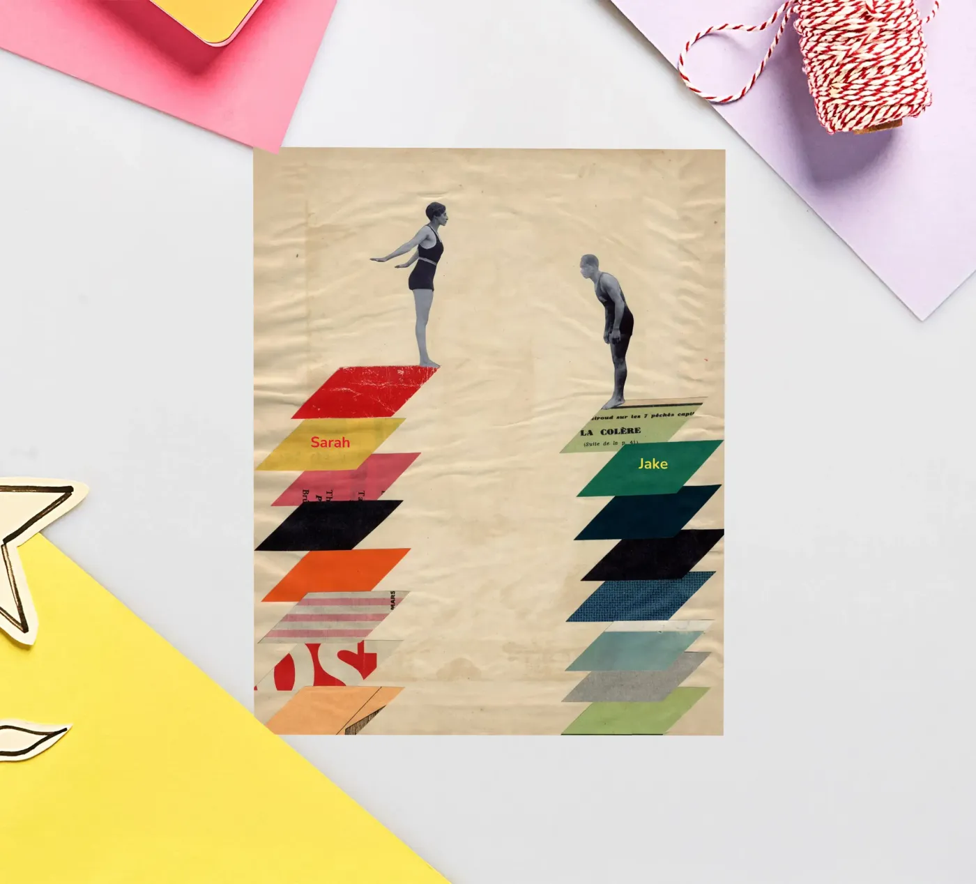 Samen sticker van Cassia Beck Collage