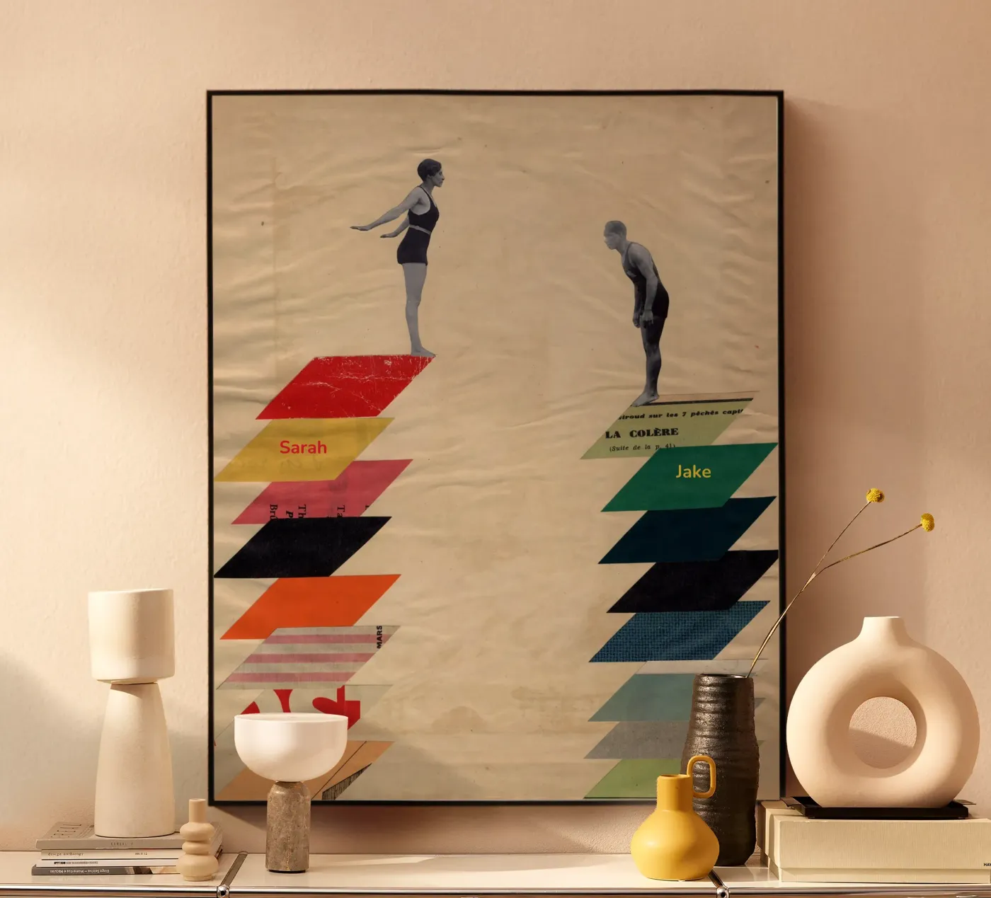 Samen acryl van Cassia Beck Collage