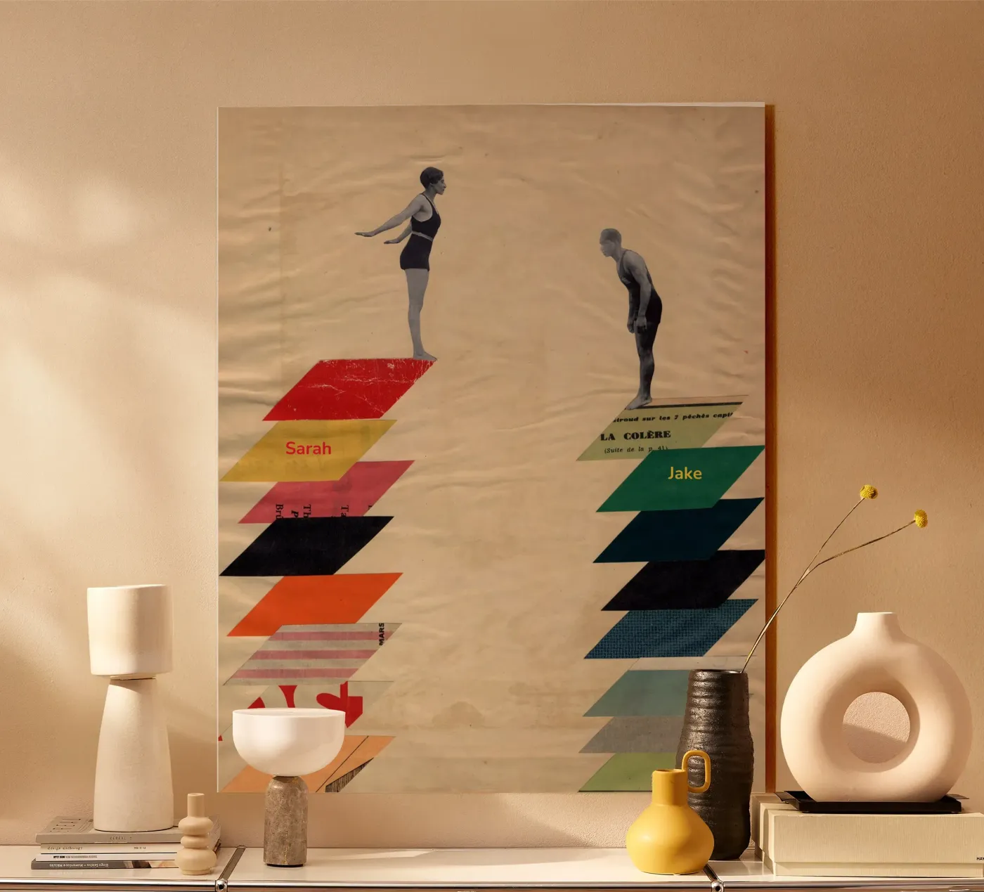 Samen acryl van Cassia Beck Collage