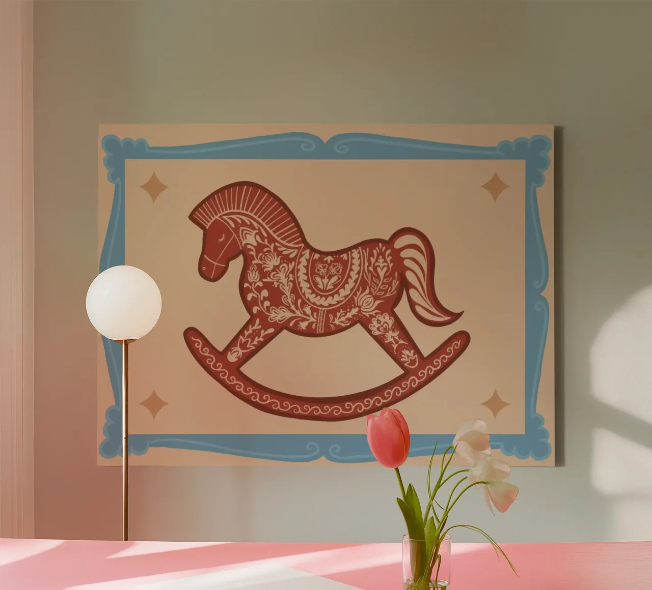 Rocking Horse – Childhood Memories tela con Cornice a cassetta da Attaboy Dsgn
