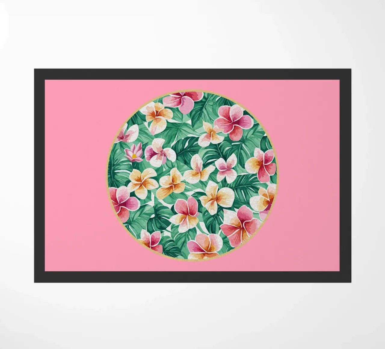 Plumeria Jungle doormat by Nina May Design Studio
