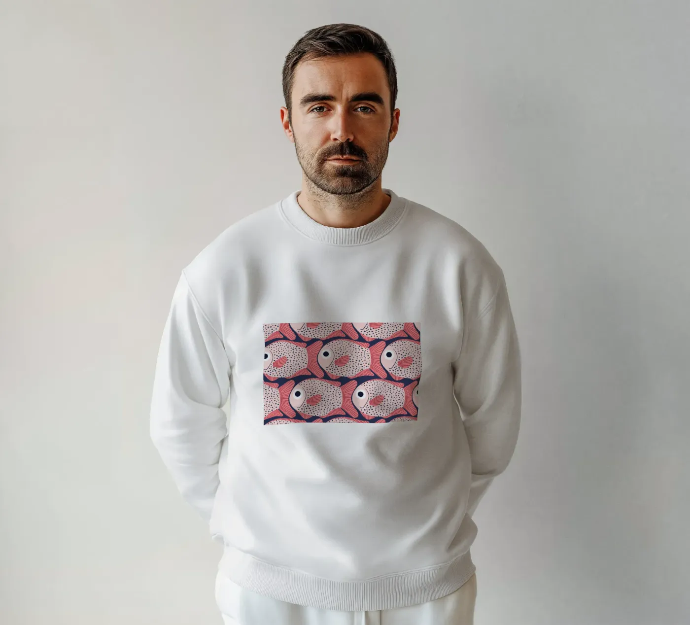 Pink Fish Pattern sweatshirt van Laura Graves