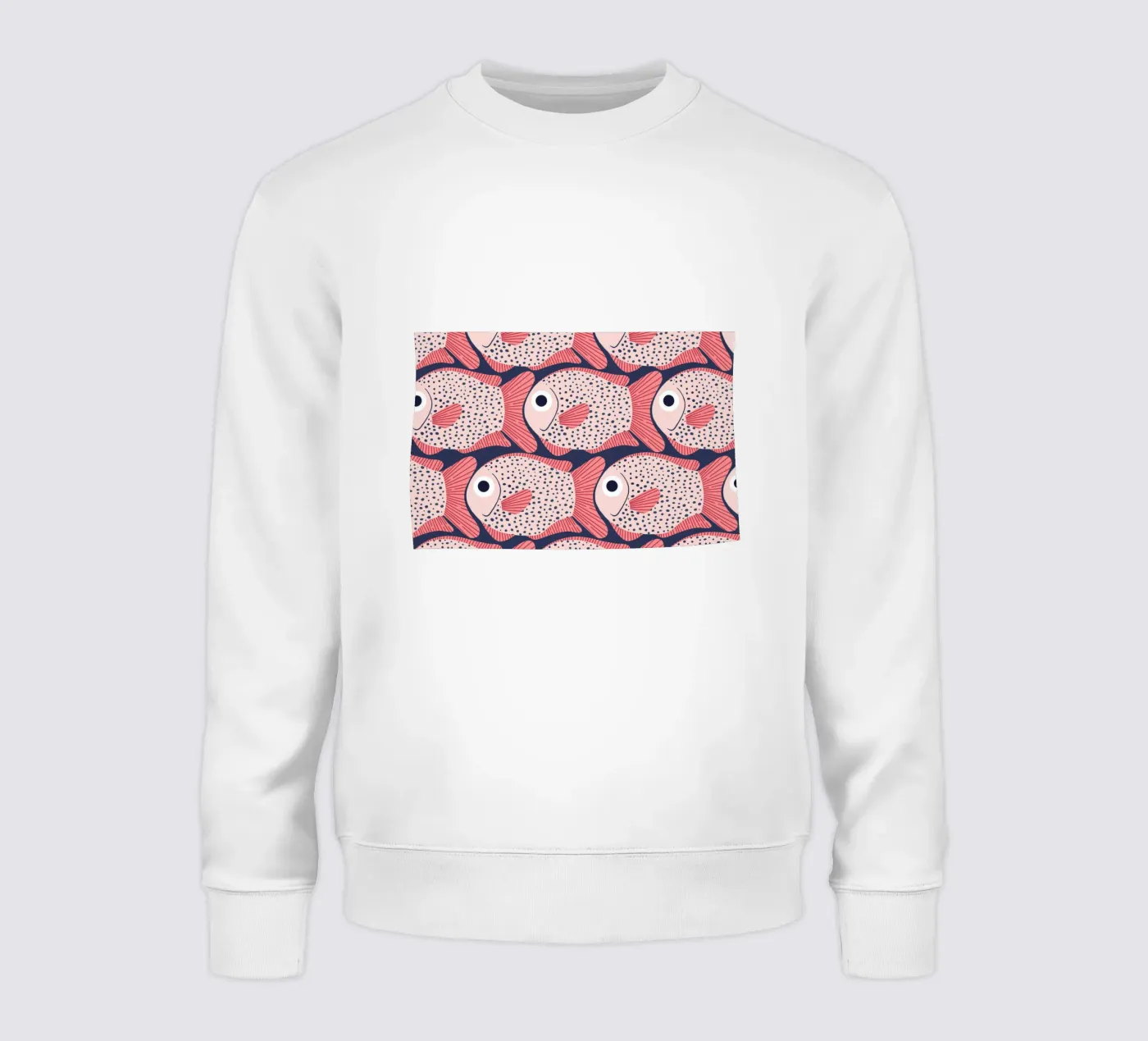 Pink Fish Pattern sweatshirt by Laura Graves