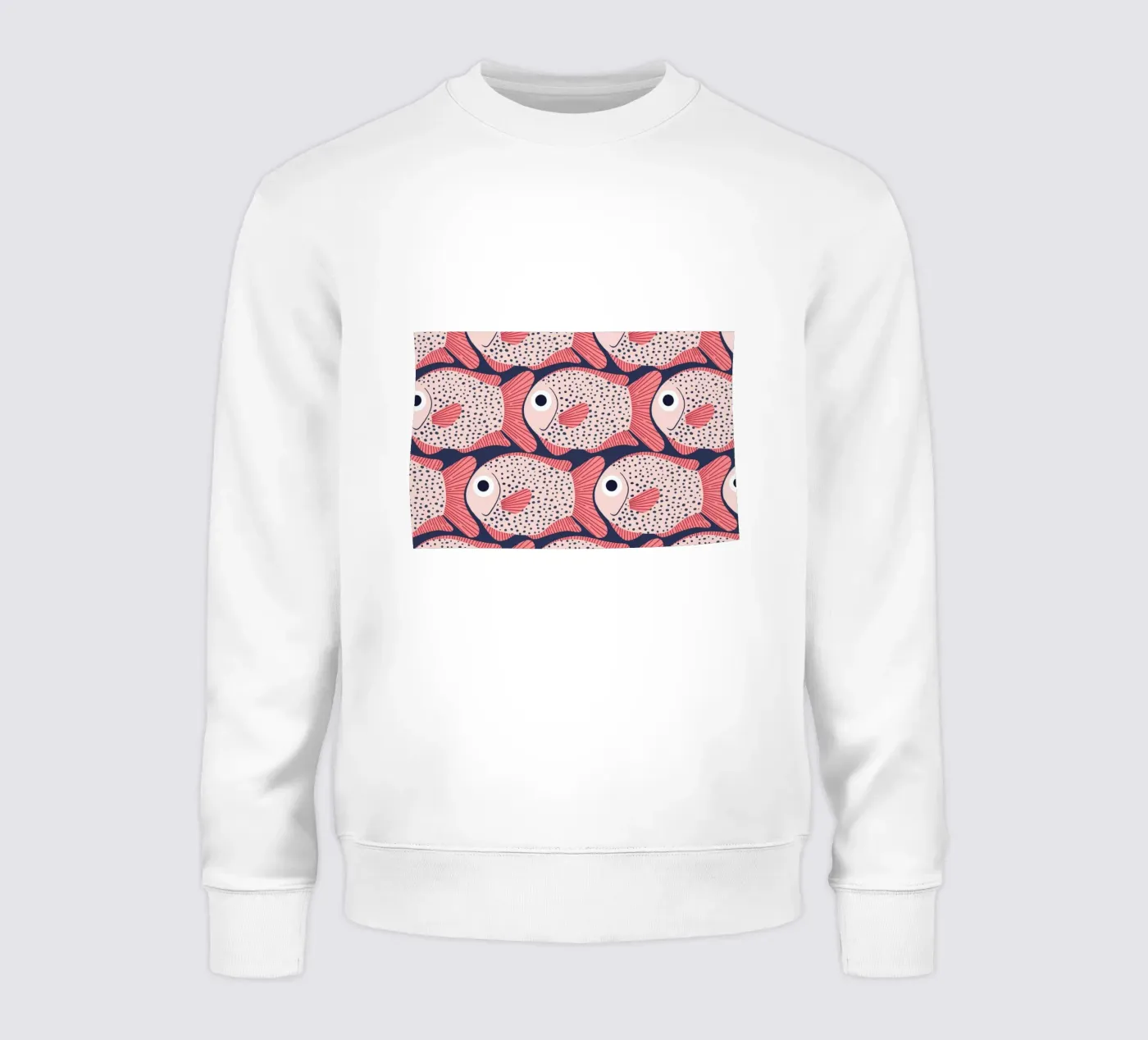 Pink Fish Pattern sweatshirt van Laura Graves