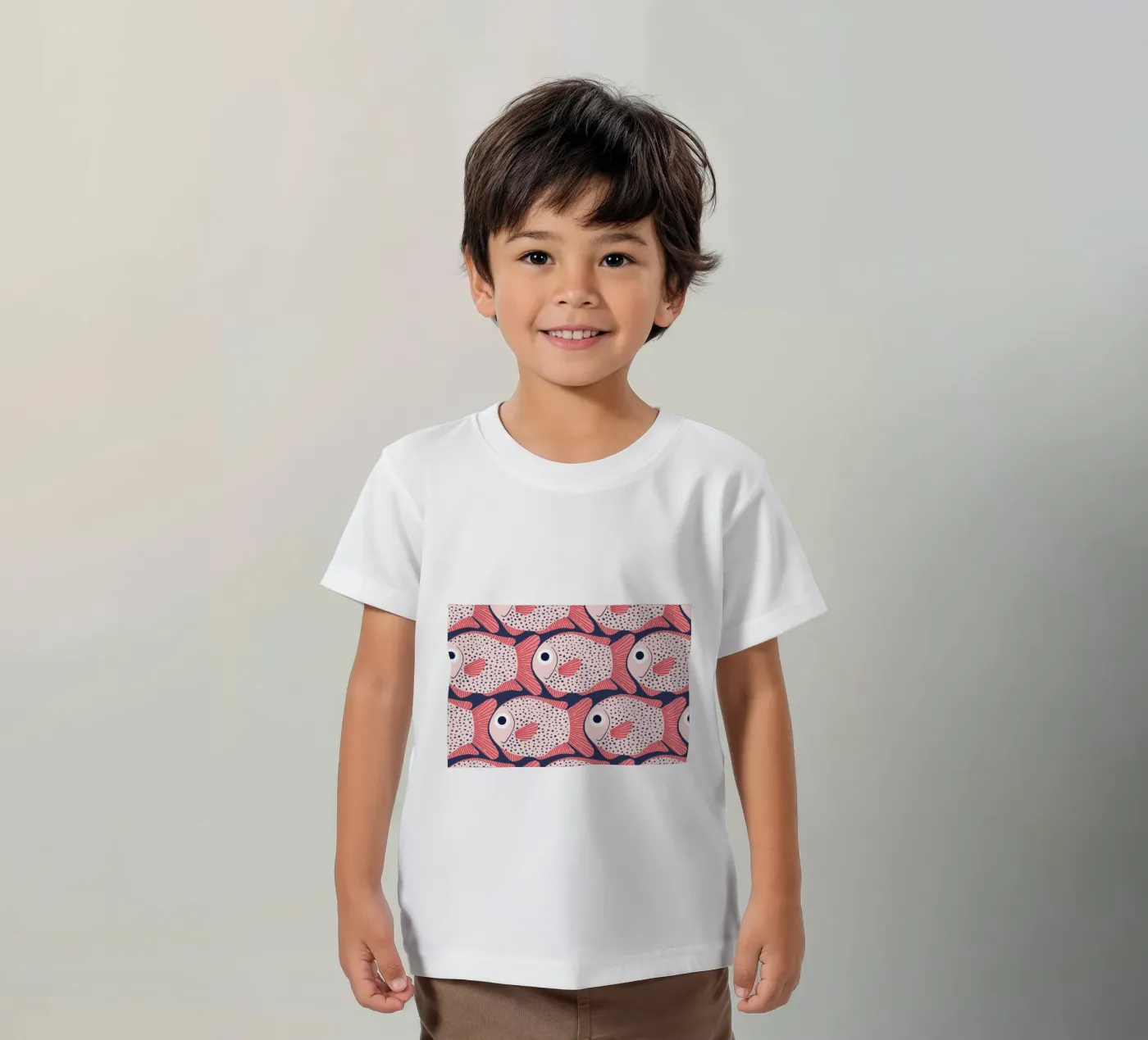 Pink Fish Pattern t-shirt bambini da Laura Graves