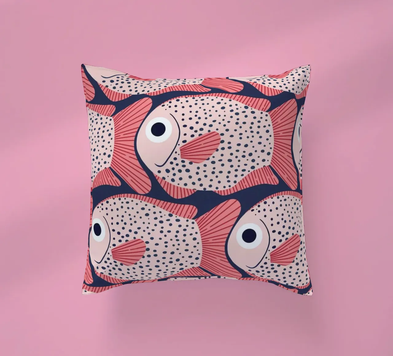 Pink Fish Pattern cuscino da Laura Graves