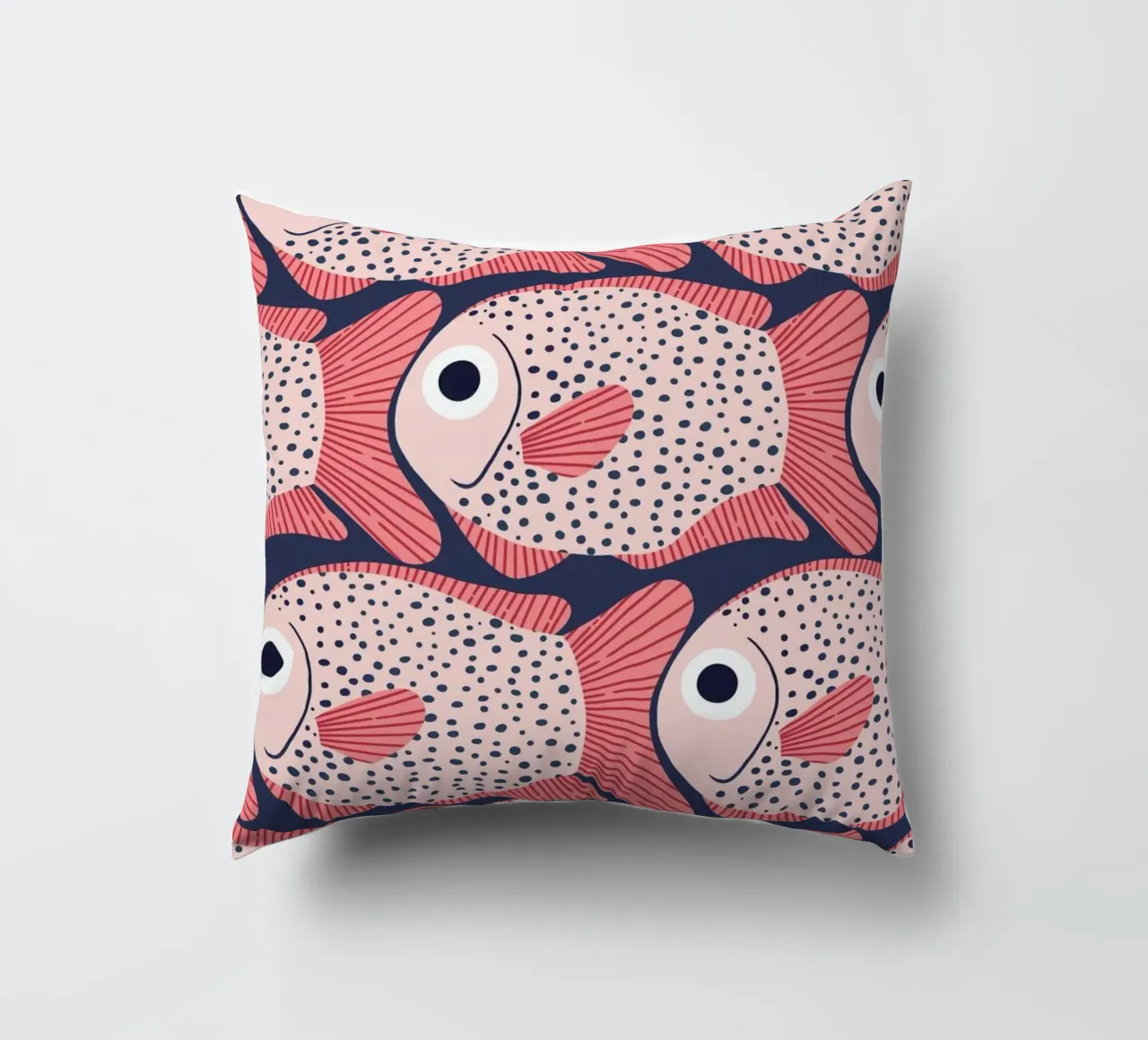 Pink Fish Pattern cuscino da Laura Graves