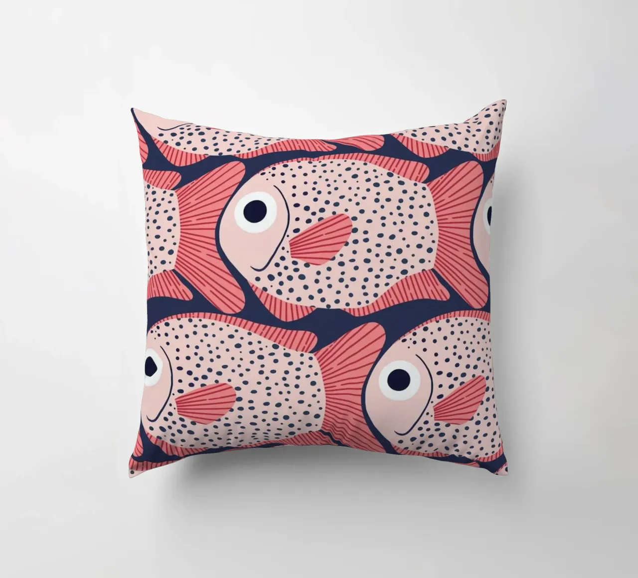 Pink Fish Pattern cuscino da Laura Graves