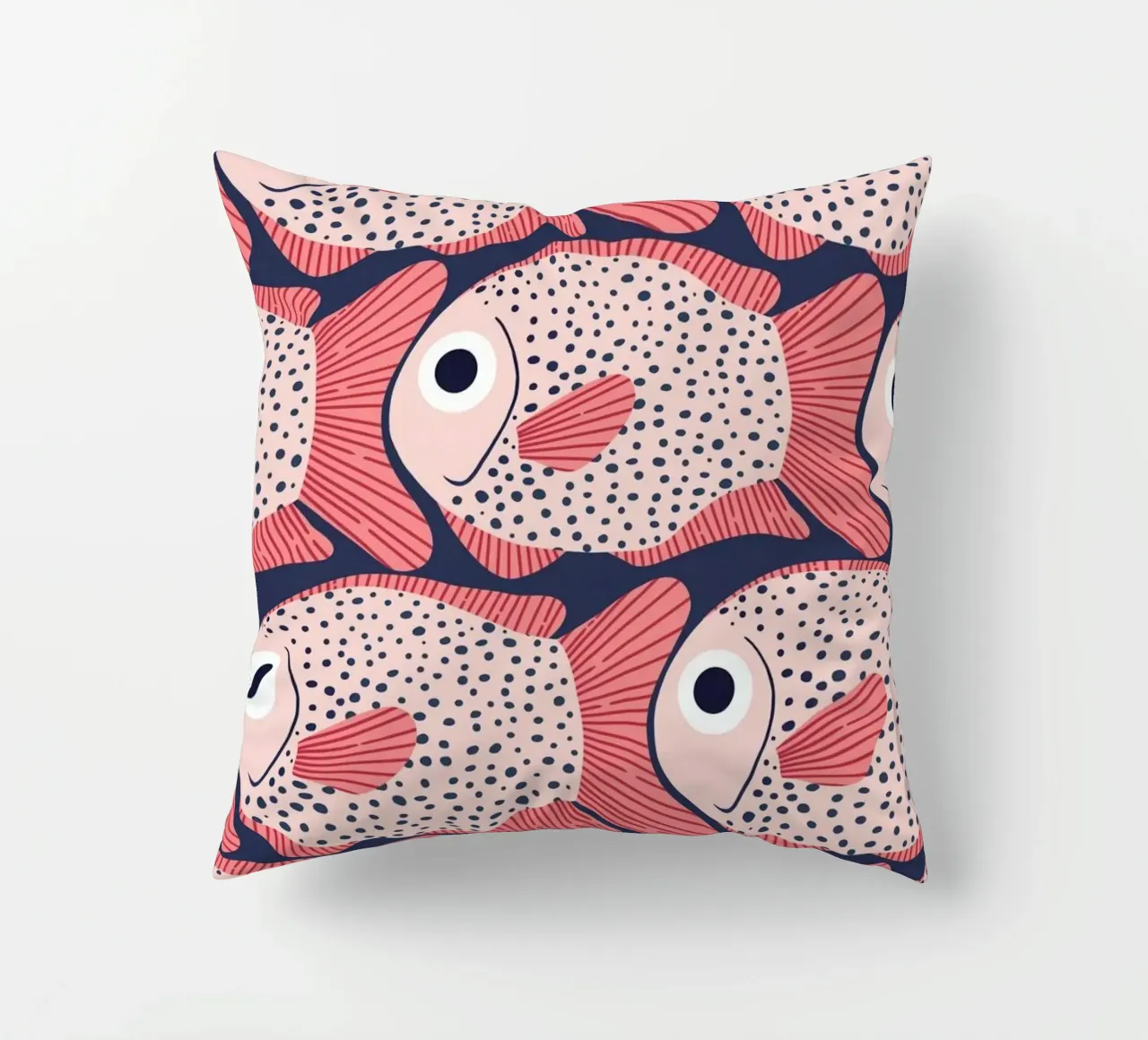 Pink Fish Pattern cuscino da Laura Graves