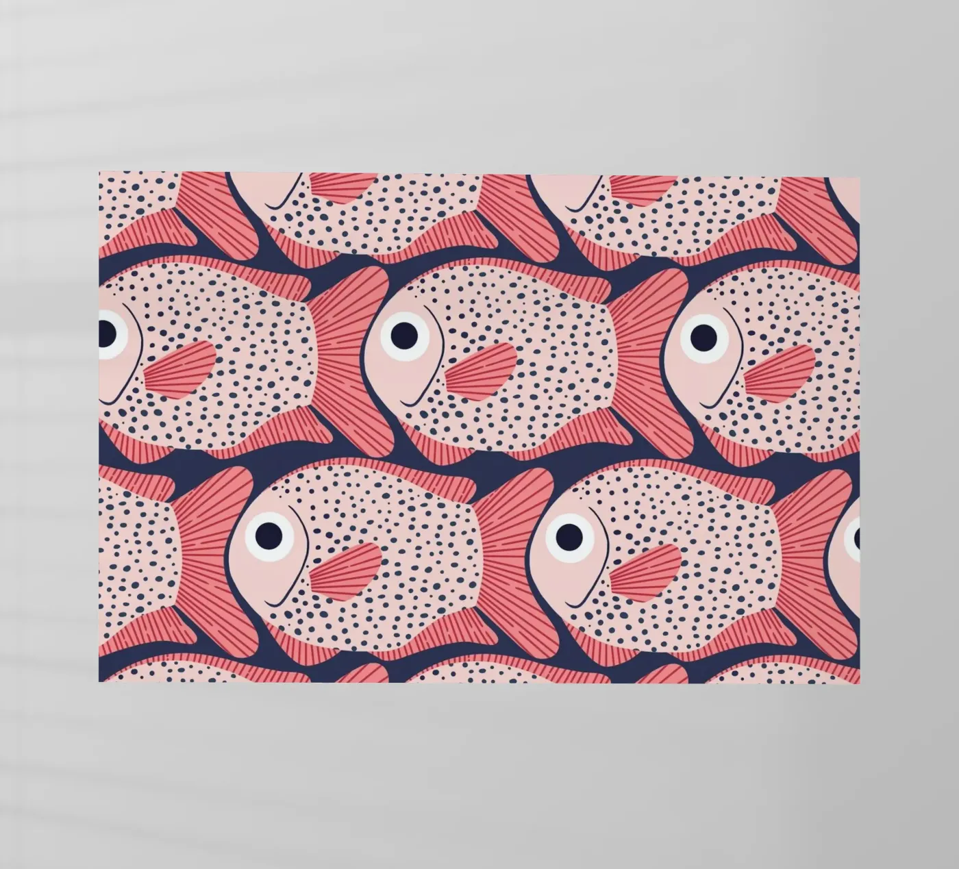 Pink Fish Pattern backlit film by Laura Graves