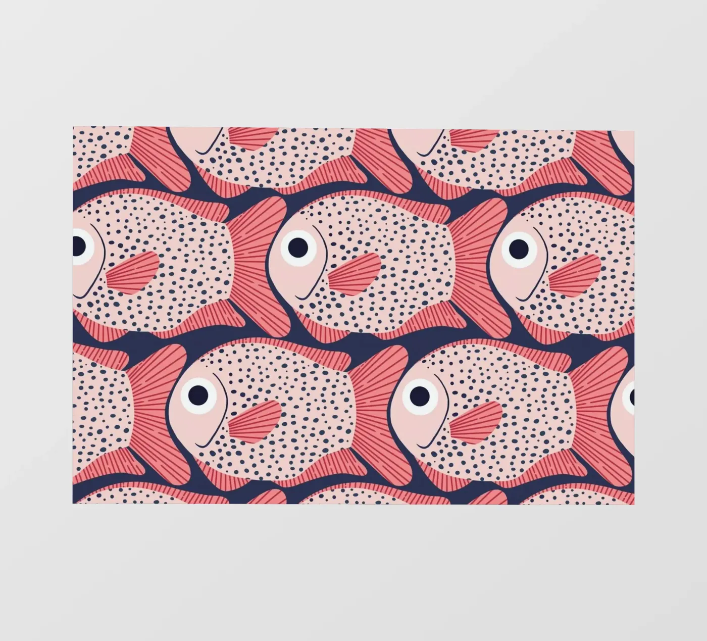 Pink Fish Pattern backlit film by Laura Graves