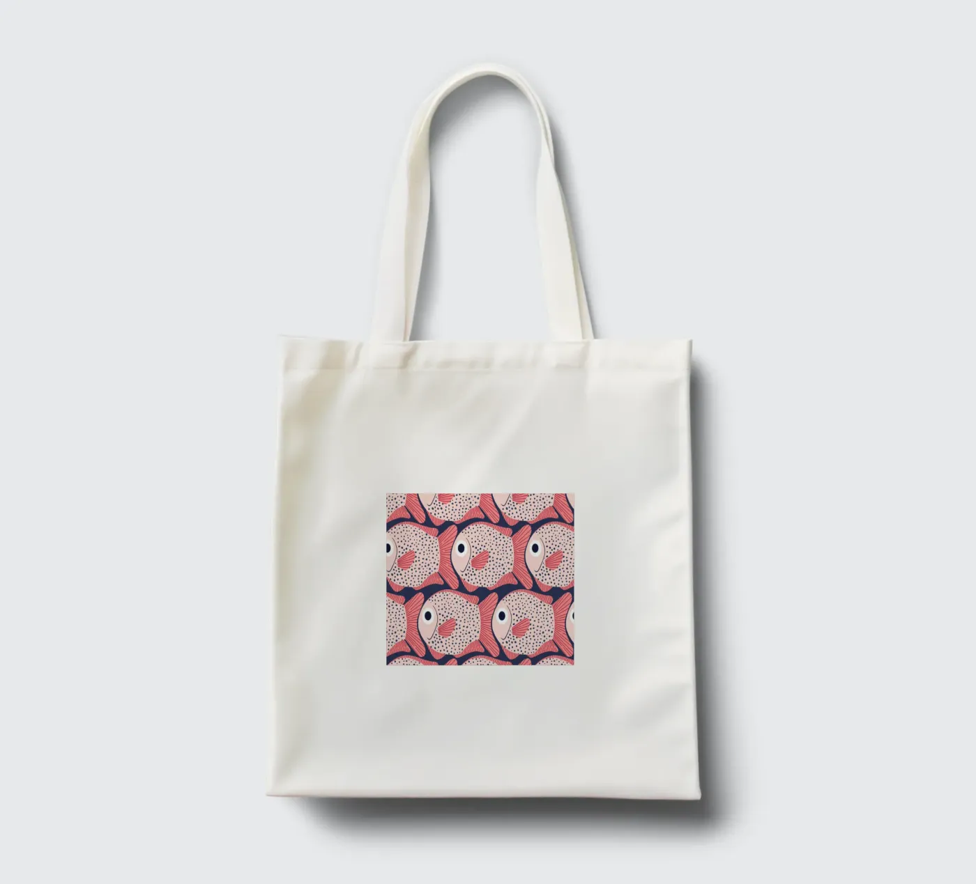 Pink Fish Pattern tote bag by Laura Graves