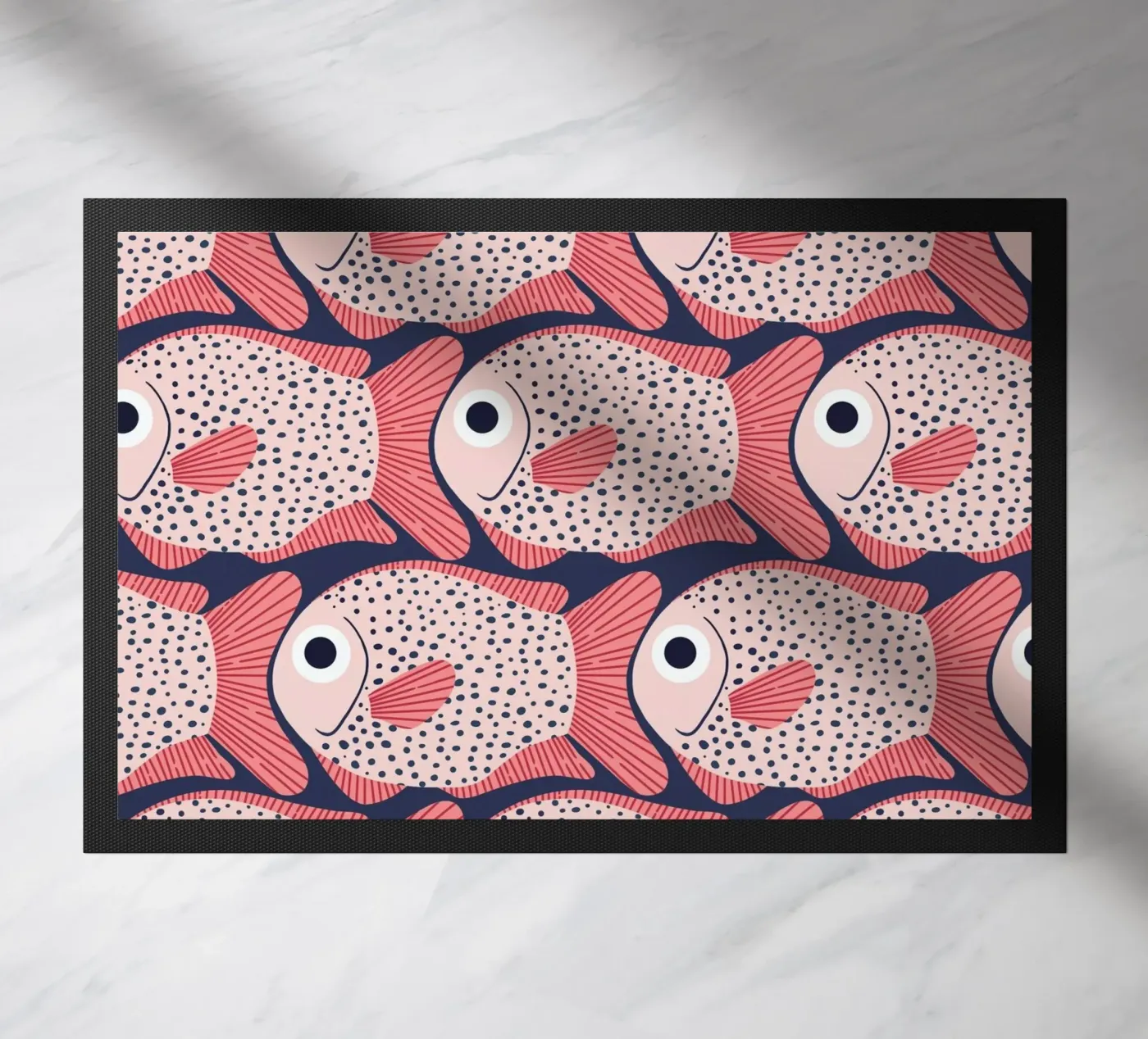 Pink Fish Pattern deurmat van Laura Graves