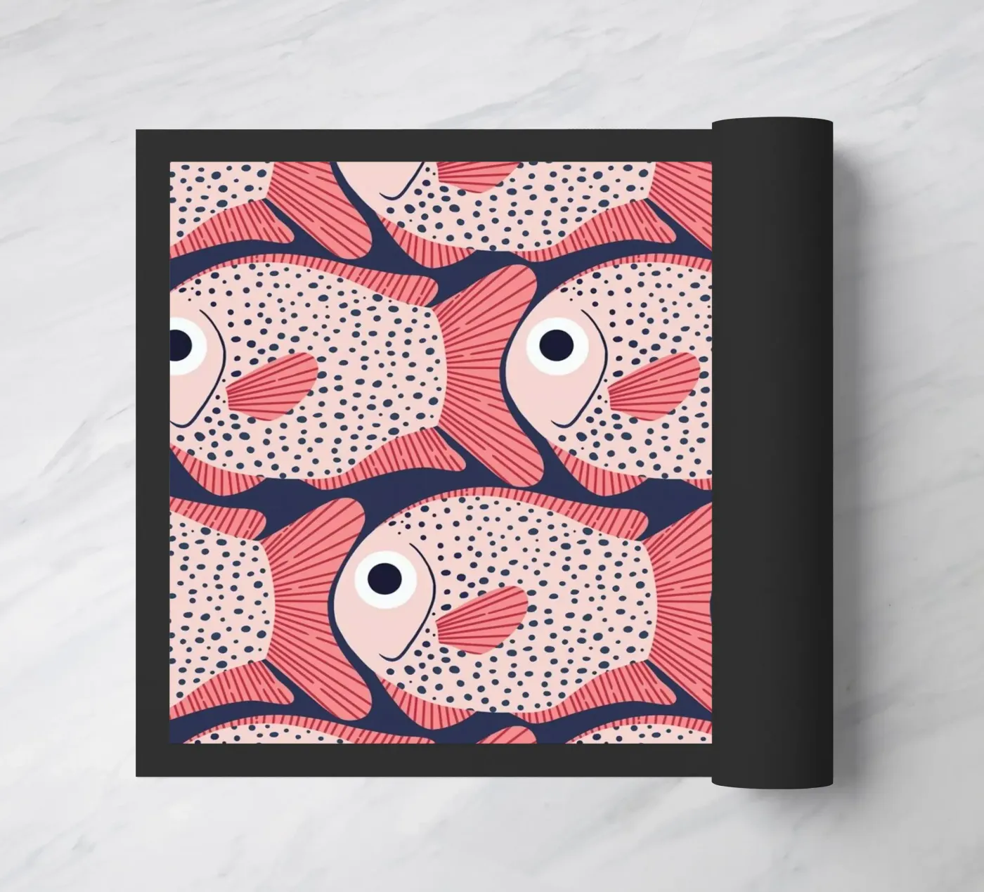 Pink Fish Pattern Fußmatte von Laura Graves