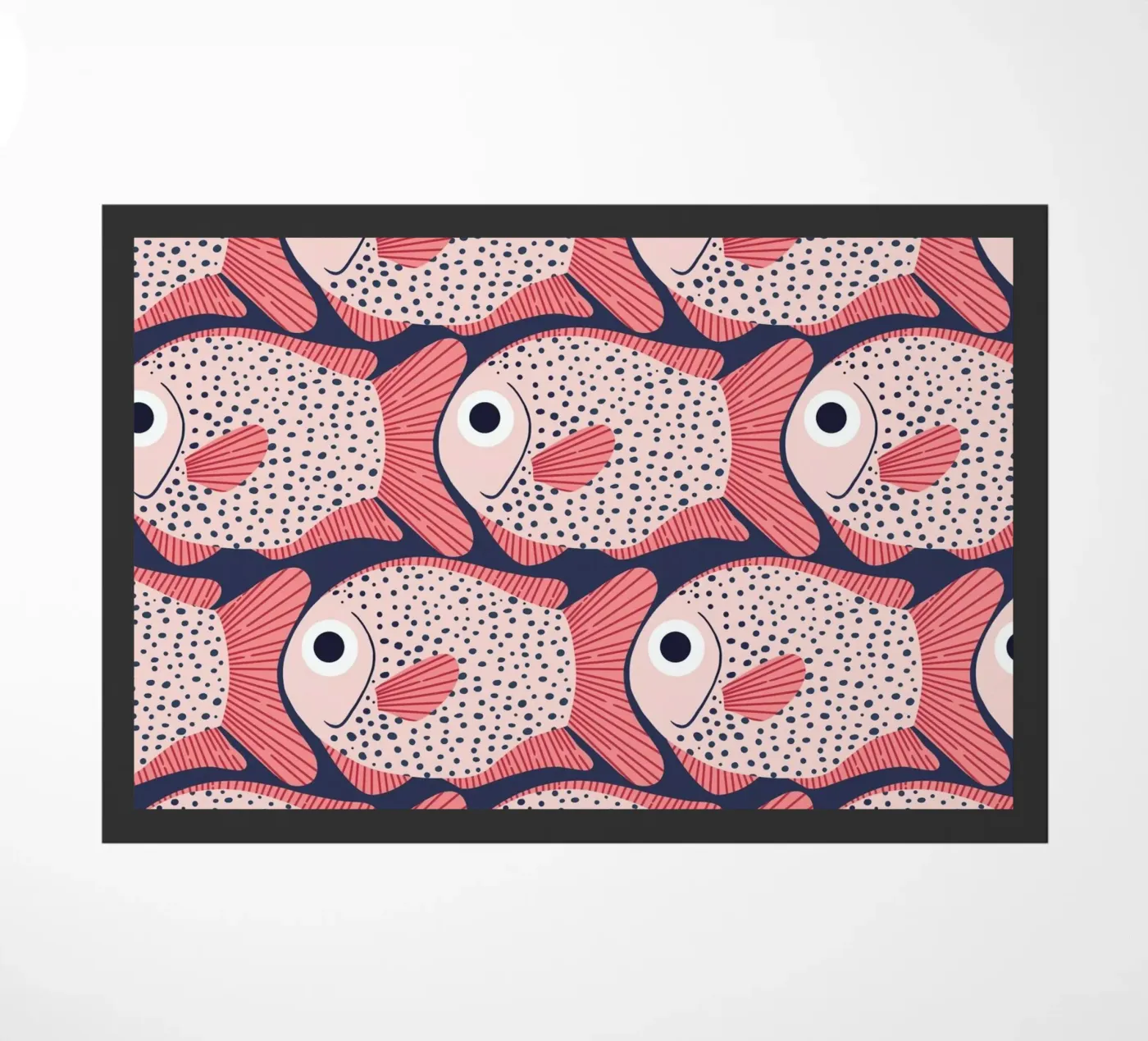 Pink Fish Pattern Fußmatte von Laura Graves