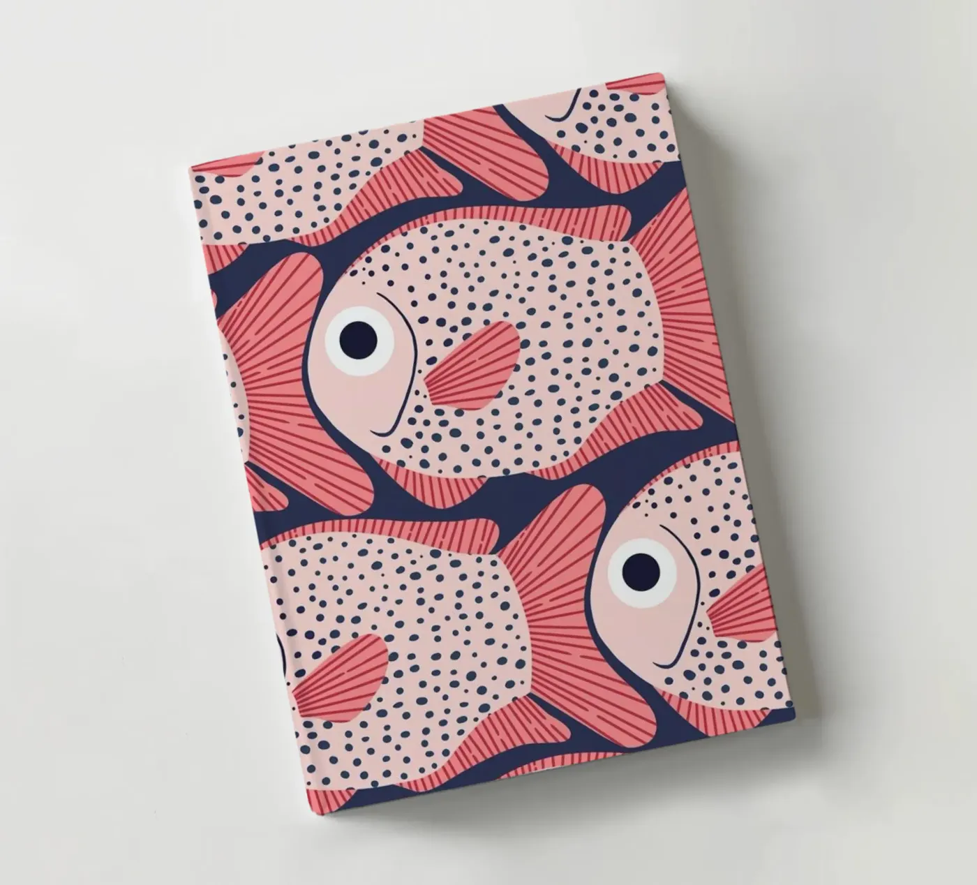 Pink Fish Pattern notebook by Laura Graves