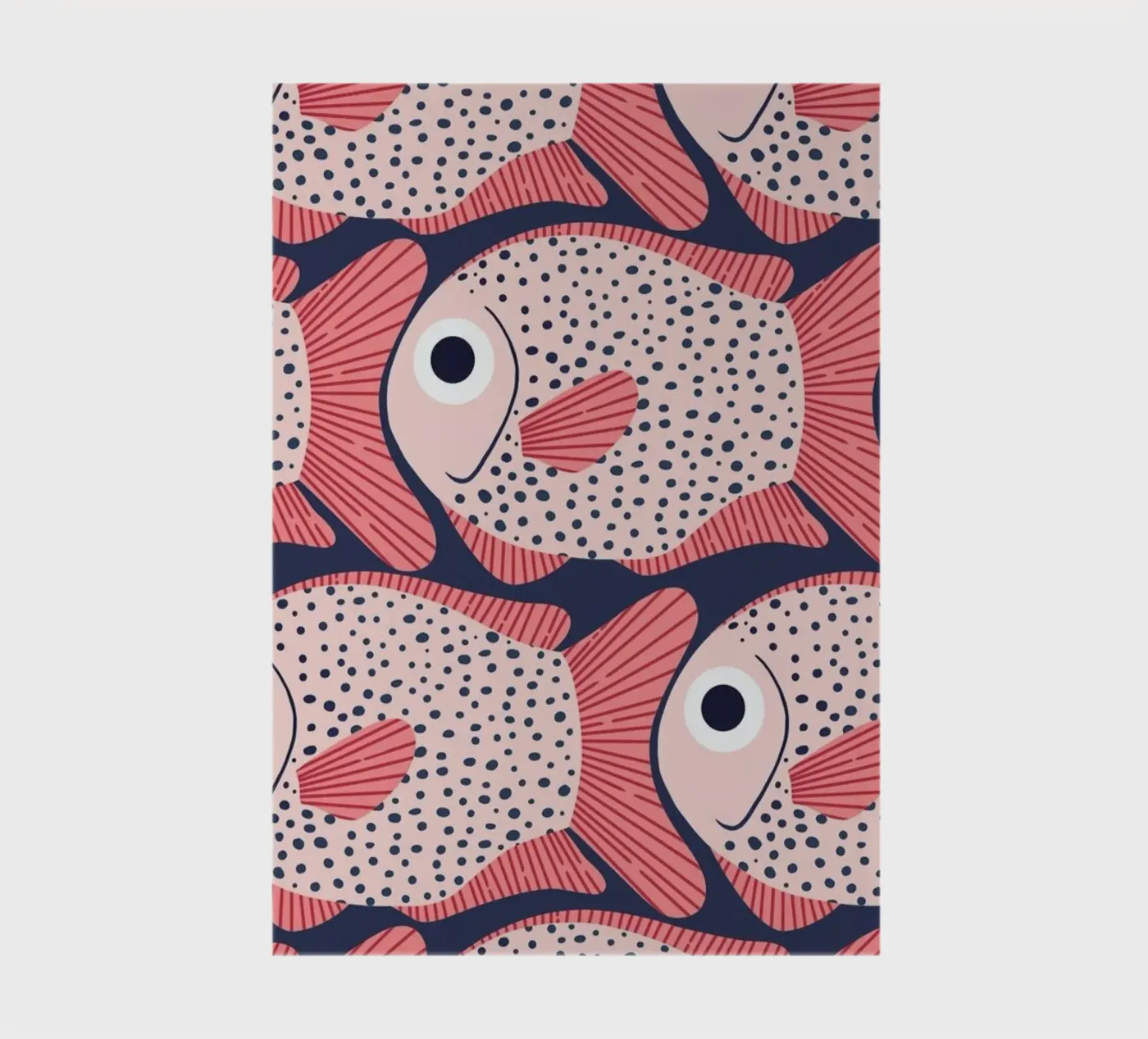 Pink Fish Pattern notebook by Laura Graves