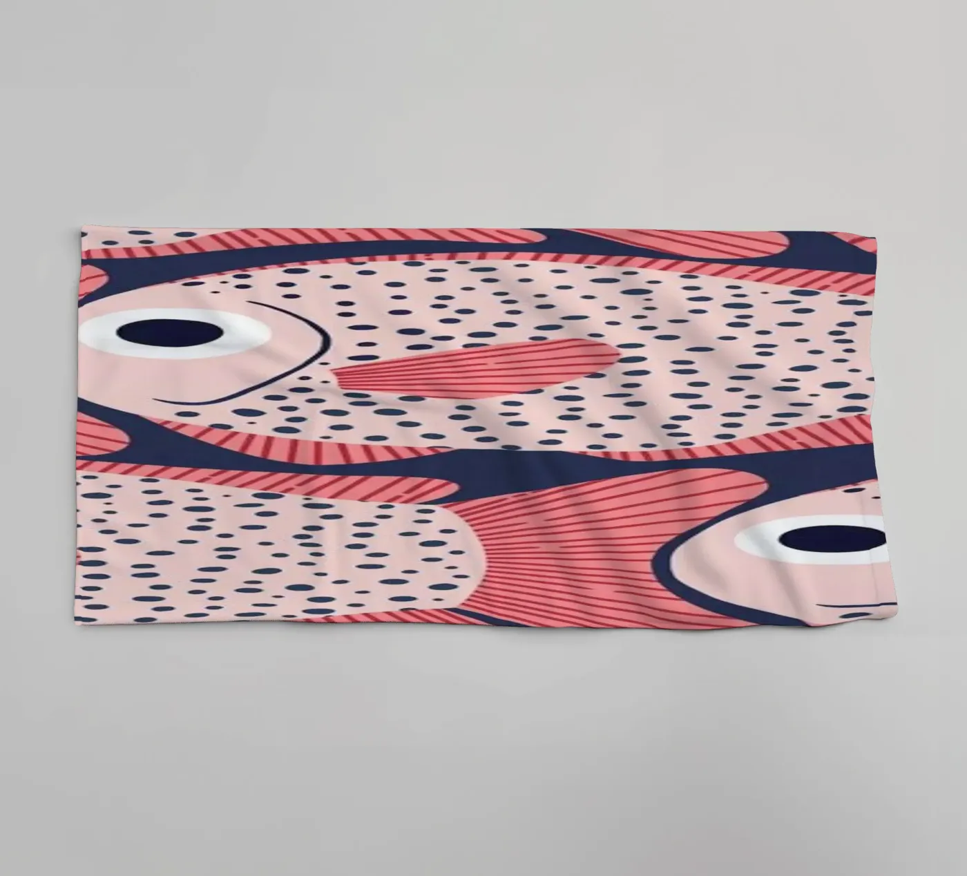 Pink Fish Pattern towel by Laura Graves