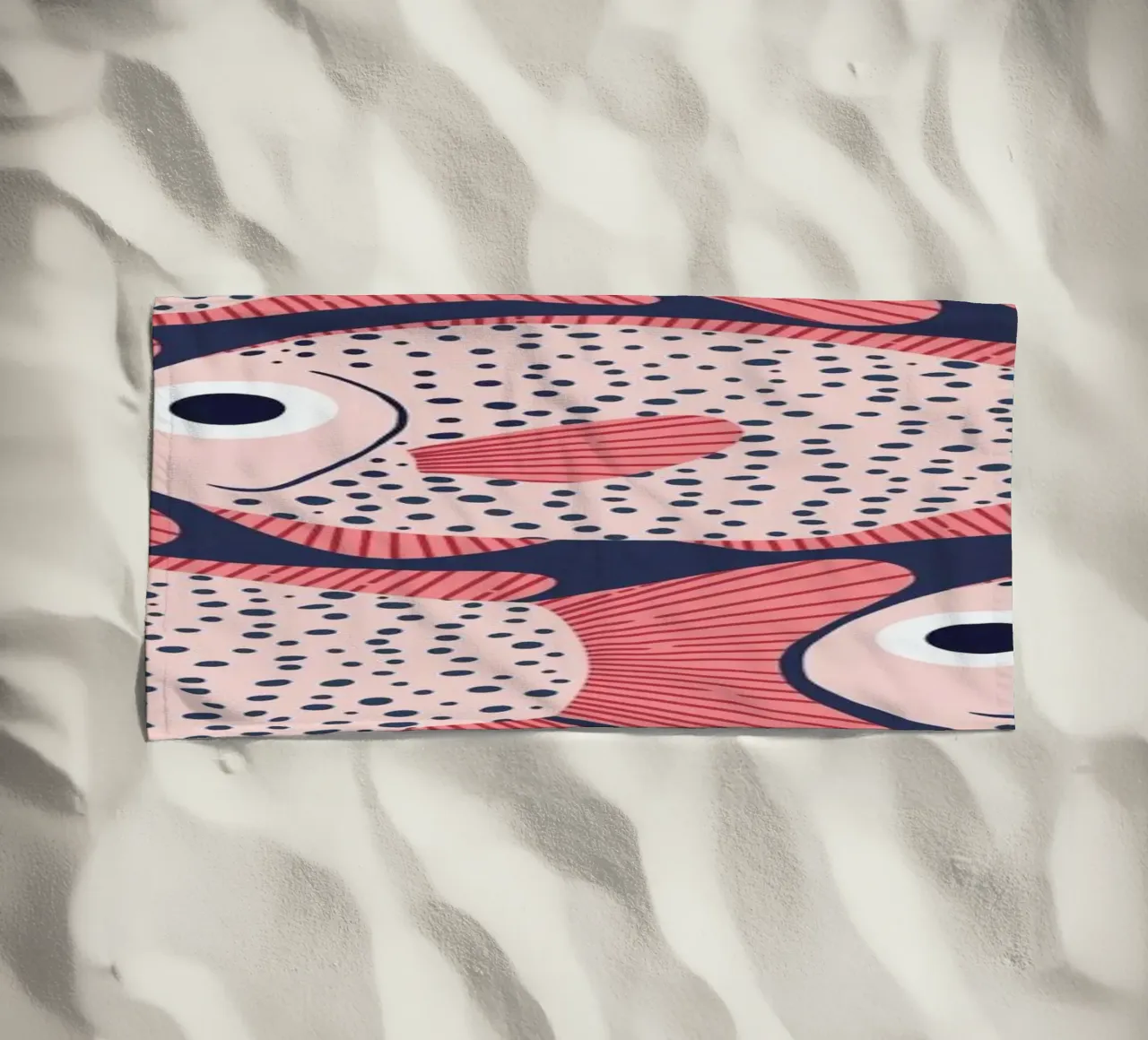 Pink Fish Pattern telo mare da Laura Graves