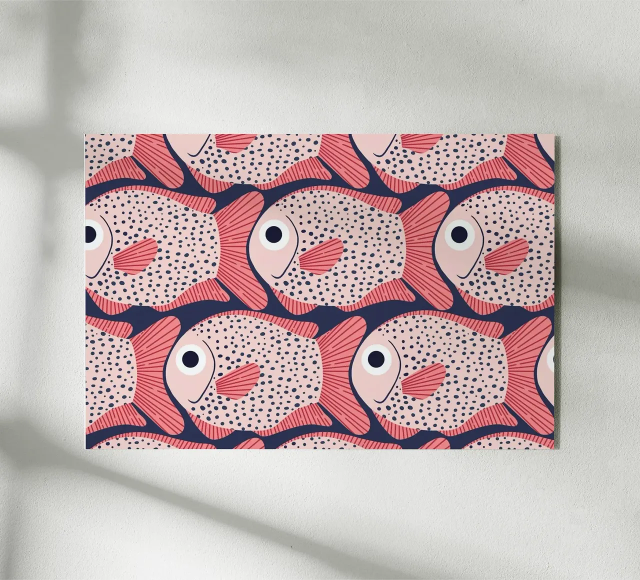Pink Fish Pattern acryl van Laura Graves