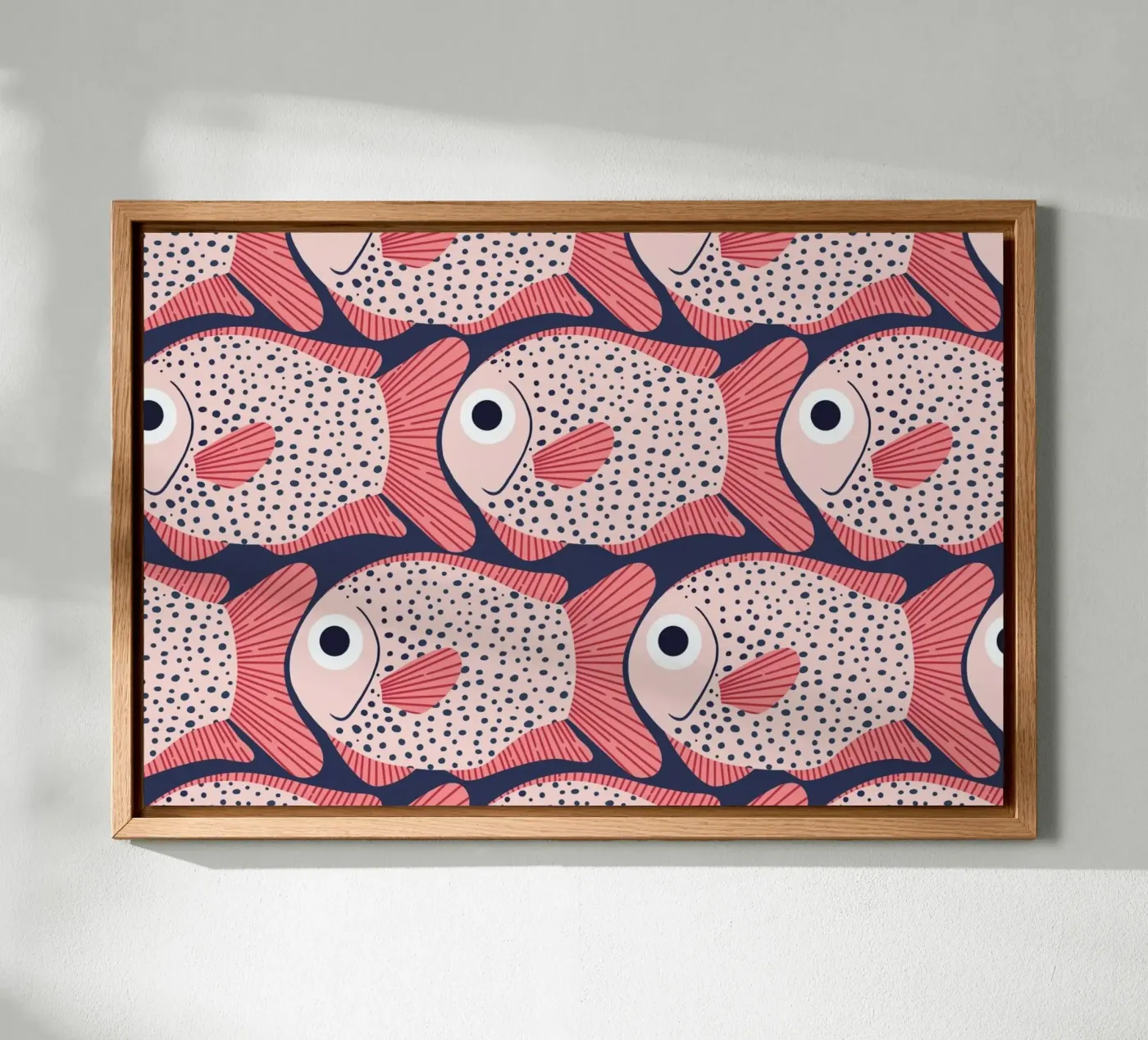 Pink Fish Pattern alluminio dibond da Laura Graves