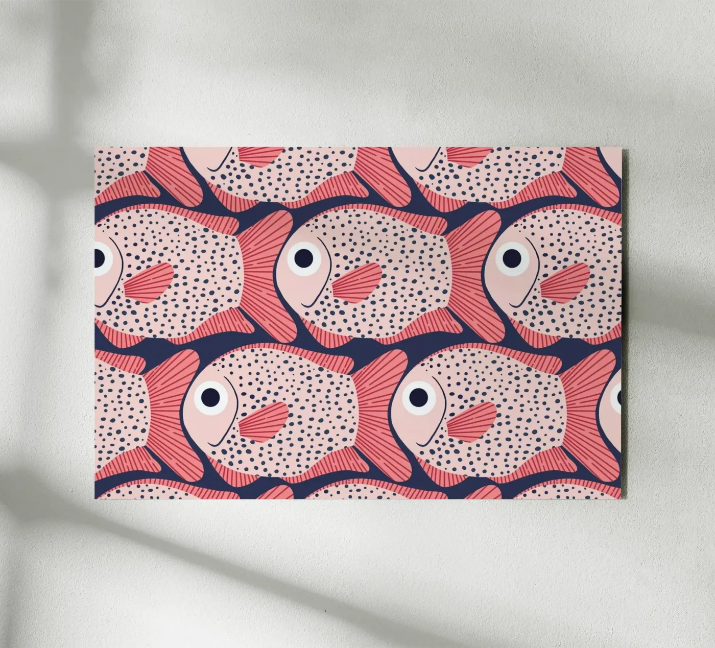 Pink Fish Pattern alluminio dibond da Laura Graves