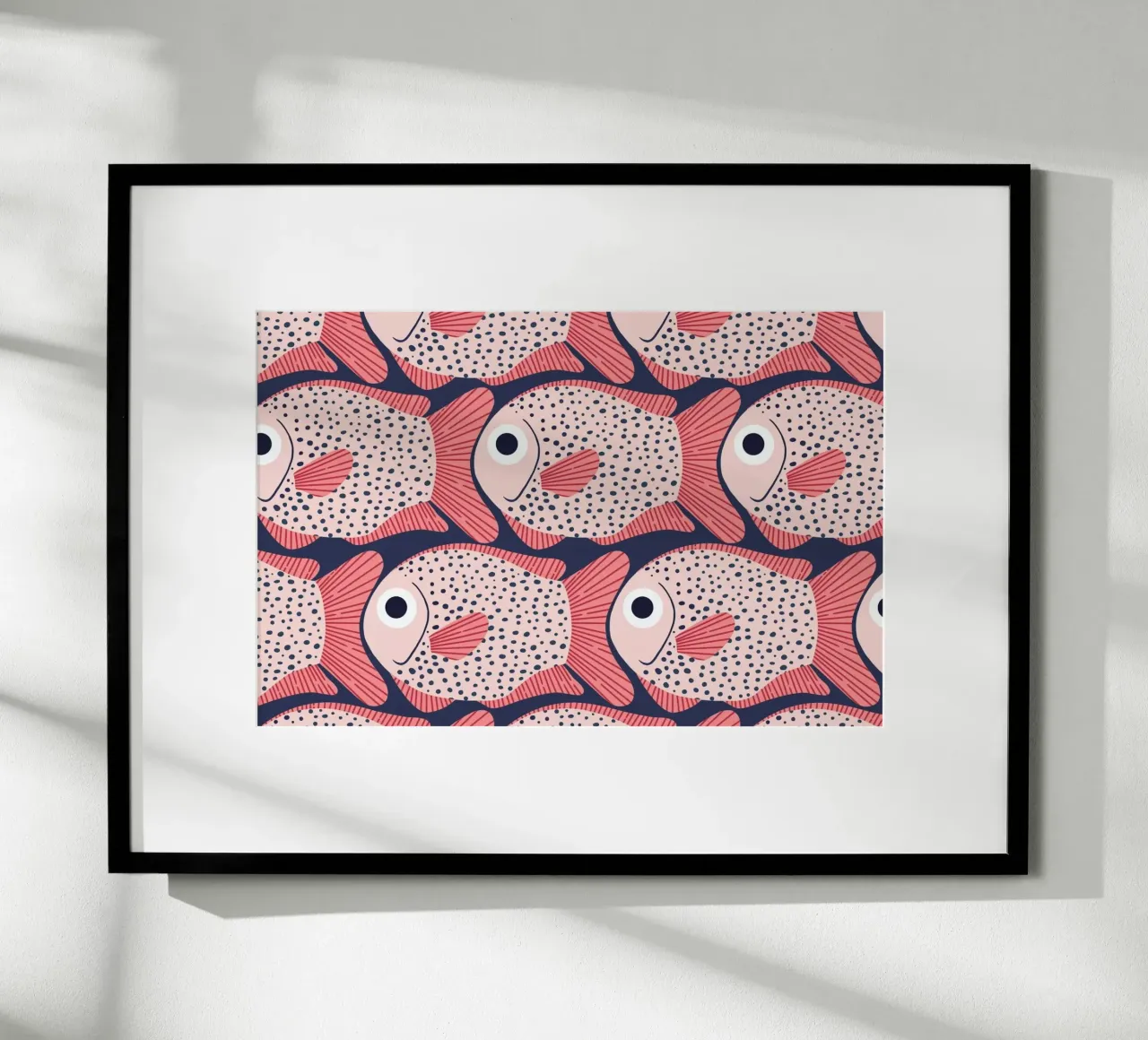 Pink Fish Pattern poster da Laura Graves