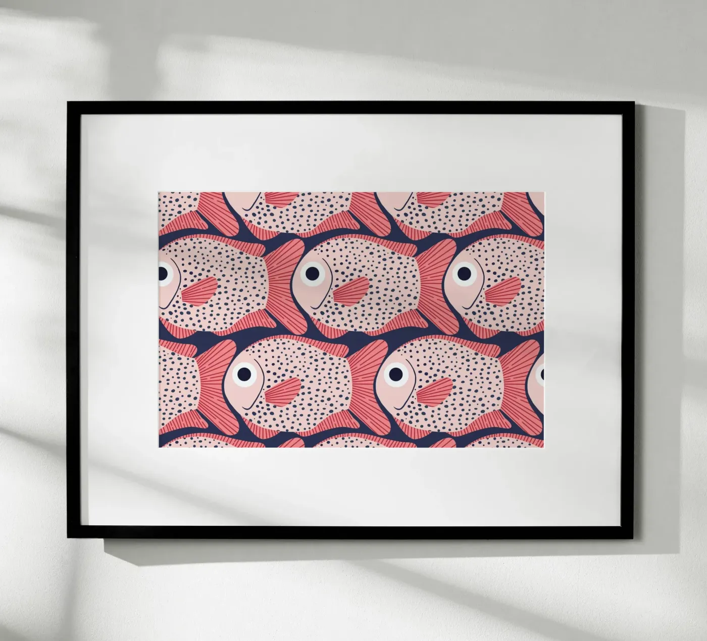 Pink Fish Pattern poster da Laura Graves