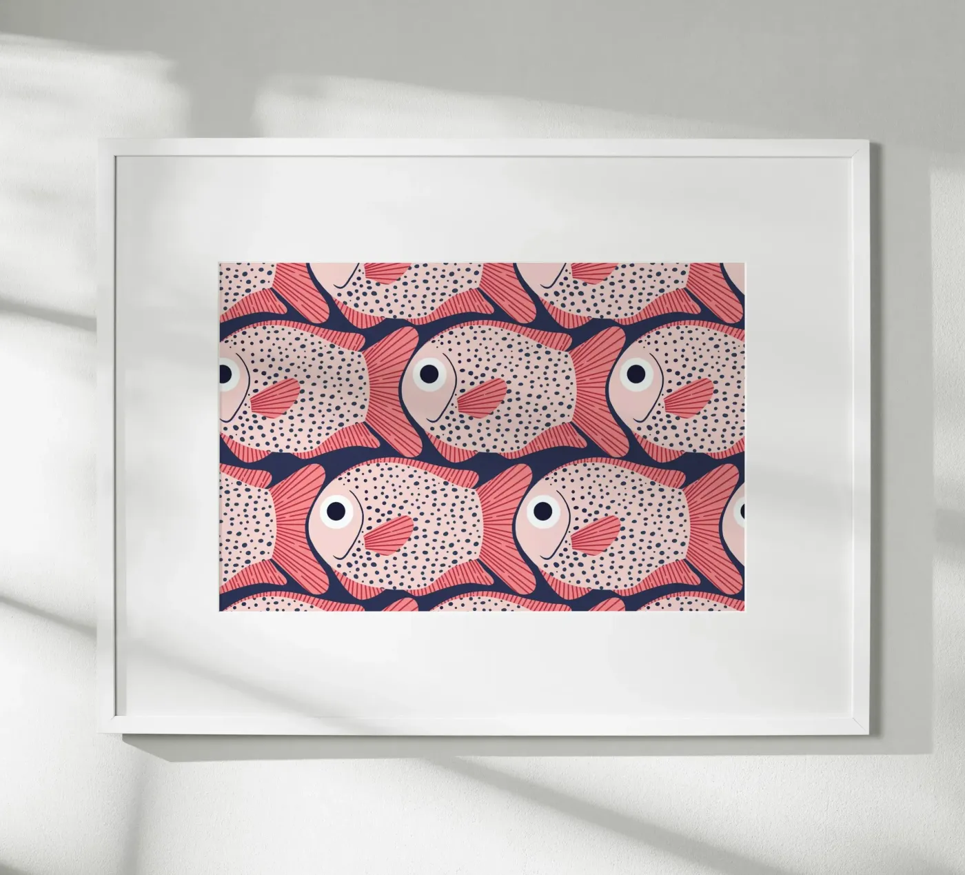 Pink Fish Pattern poster da Laura Graves