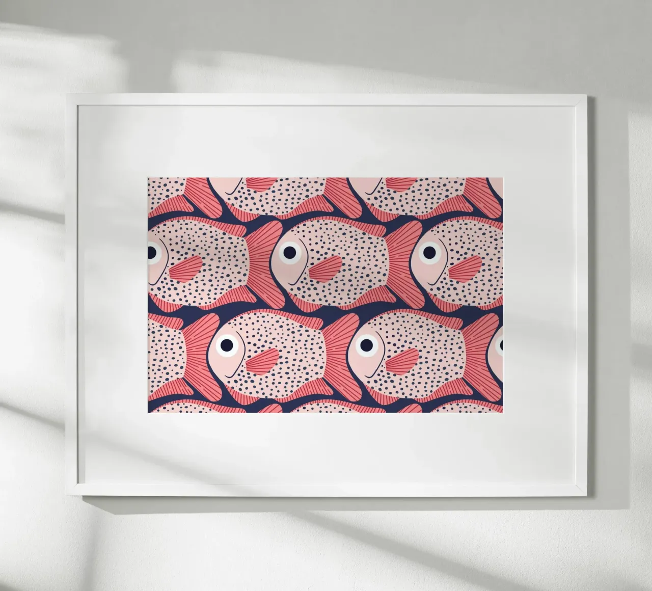 Pink Fish Pattern poster da Laura Graves